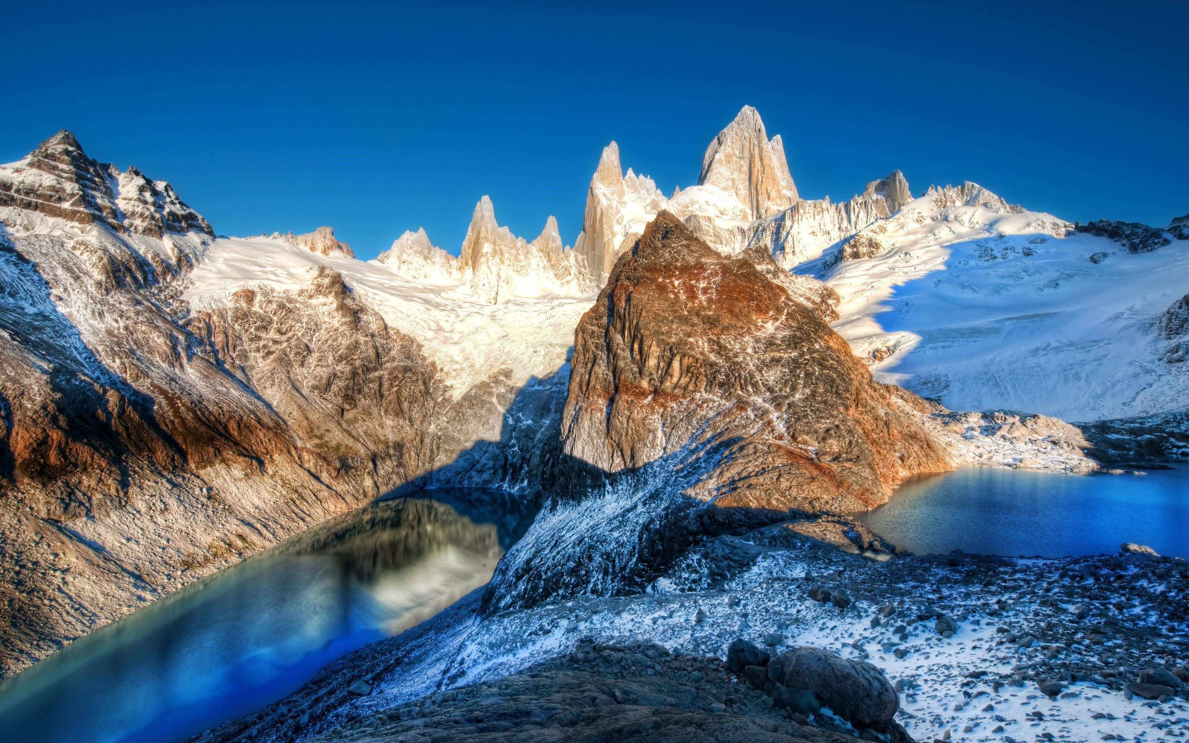 4K HDR, 3840 x 2400, snowcapped jagged peaks, 4K Desktop Wallpaper