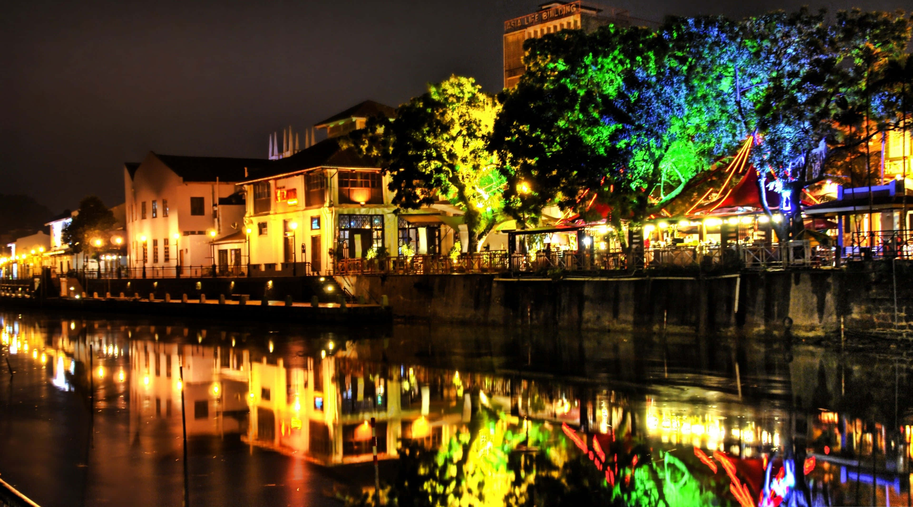 4K HDR, Sunset, nighttime riverfront, 2K Desktop Wallpaper
