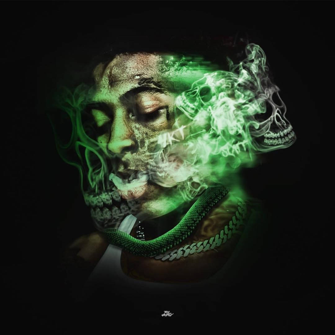 4K Ultra High Definition, green glowing smoke, skulls, SD Desktop Wallpaper
