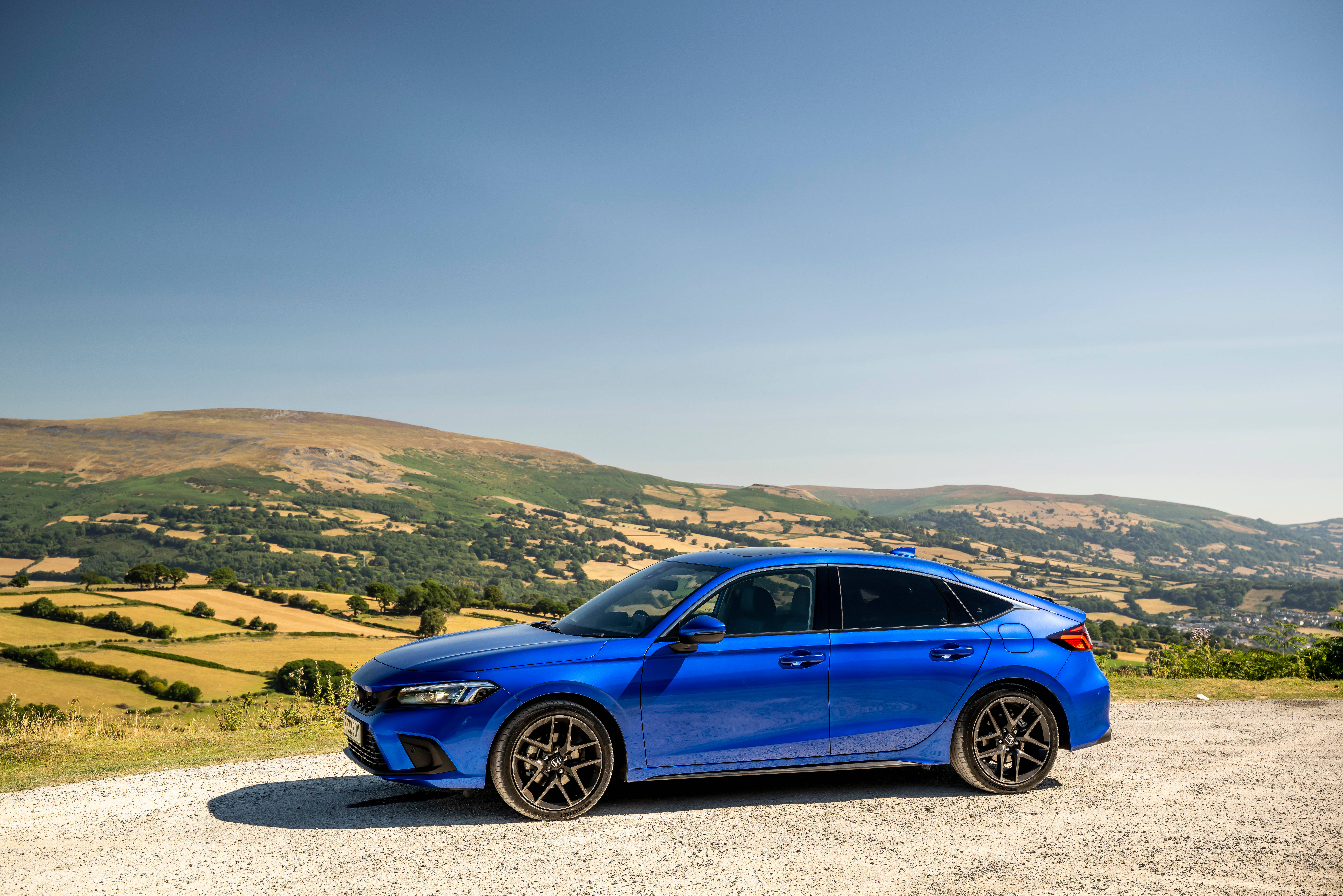 4K Honda Civic, blue, valley field, 8K Desktop Wallpaper