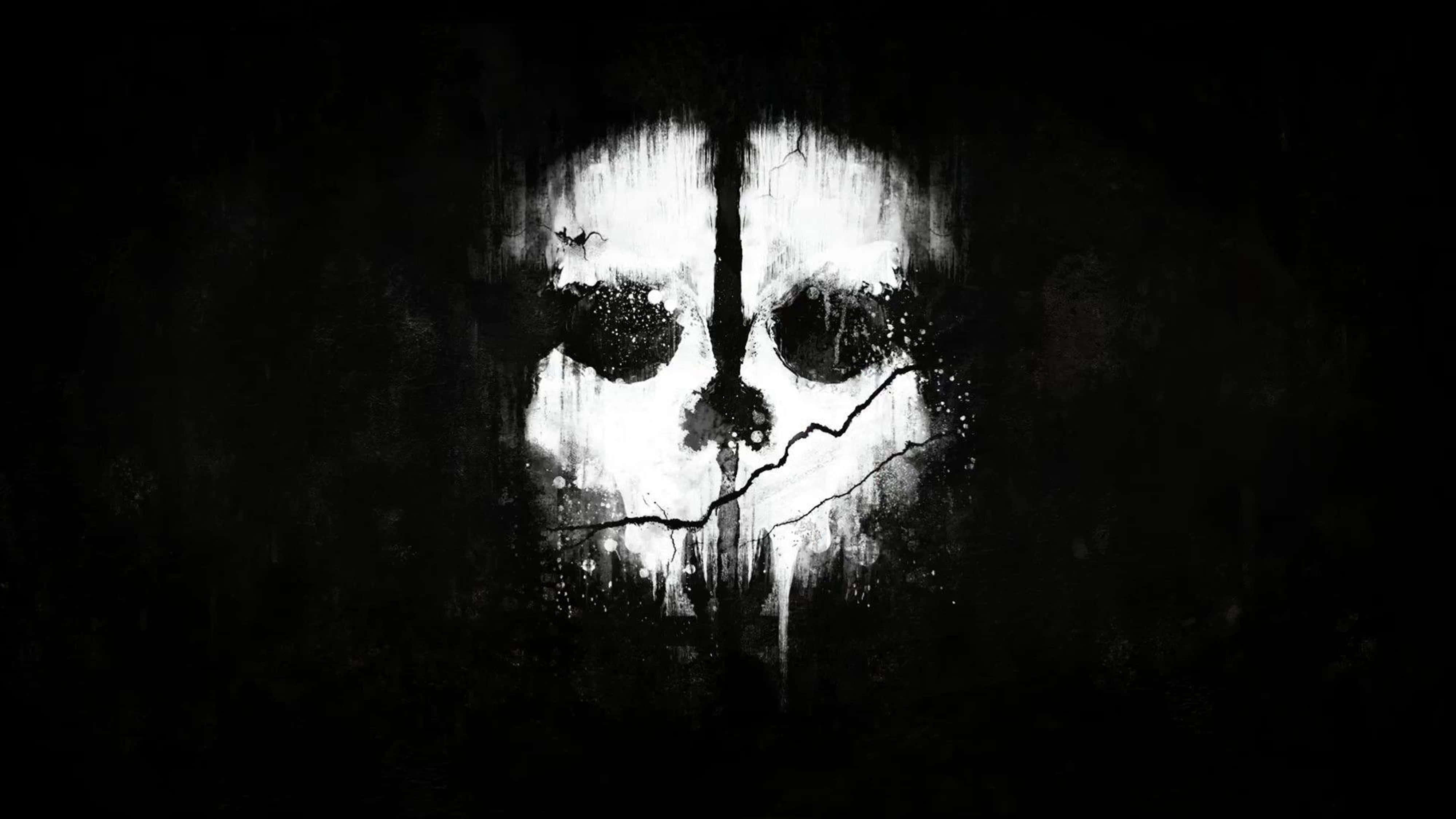 4K Horror, skull, cracked texture, 4K Desktop Wallpaper