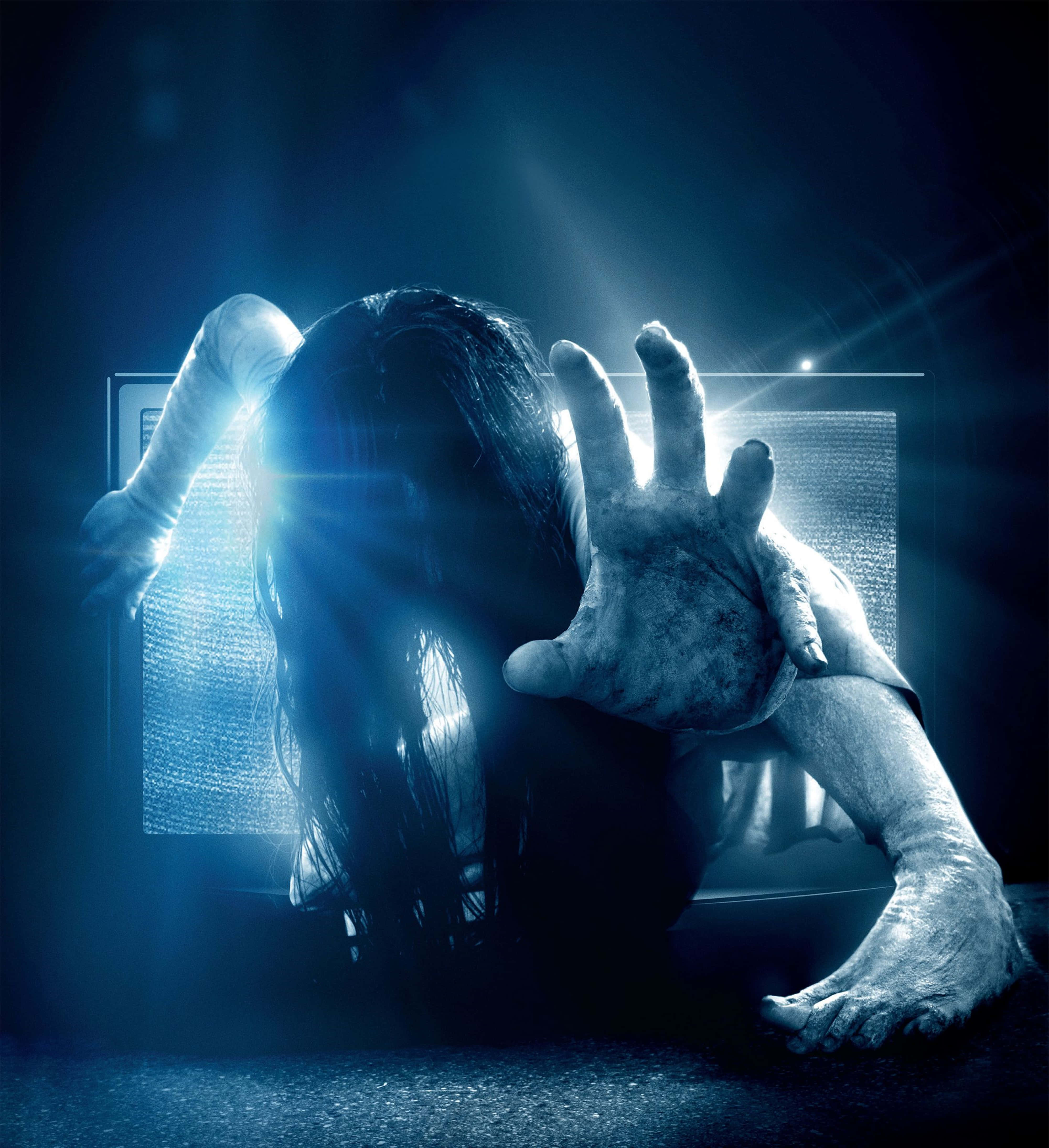 4K Horror, ghostly figure, long dark hair, 4K Phone Wallpaper