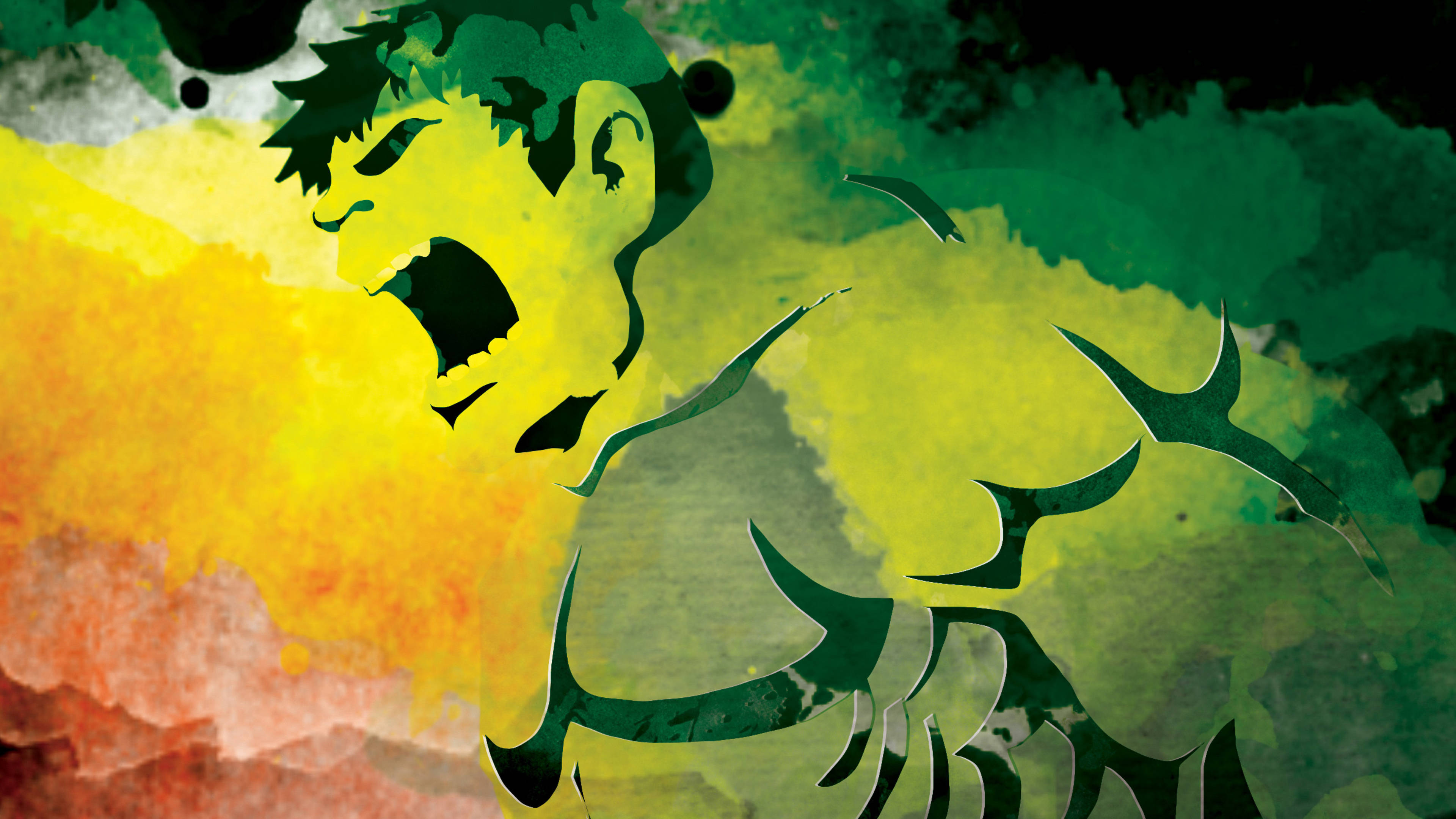 4K Hulk, Hulk, watercolor background, 4K Desktop Wallpaper