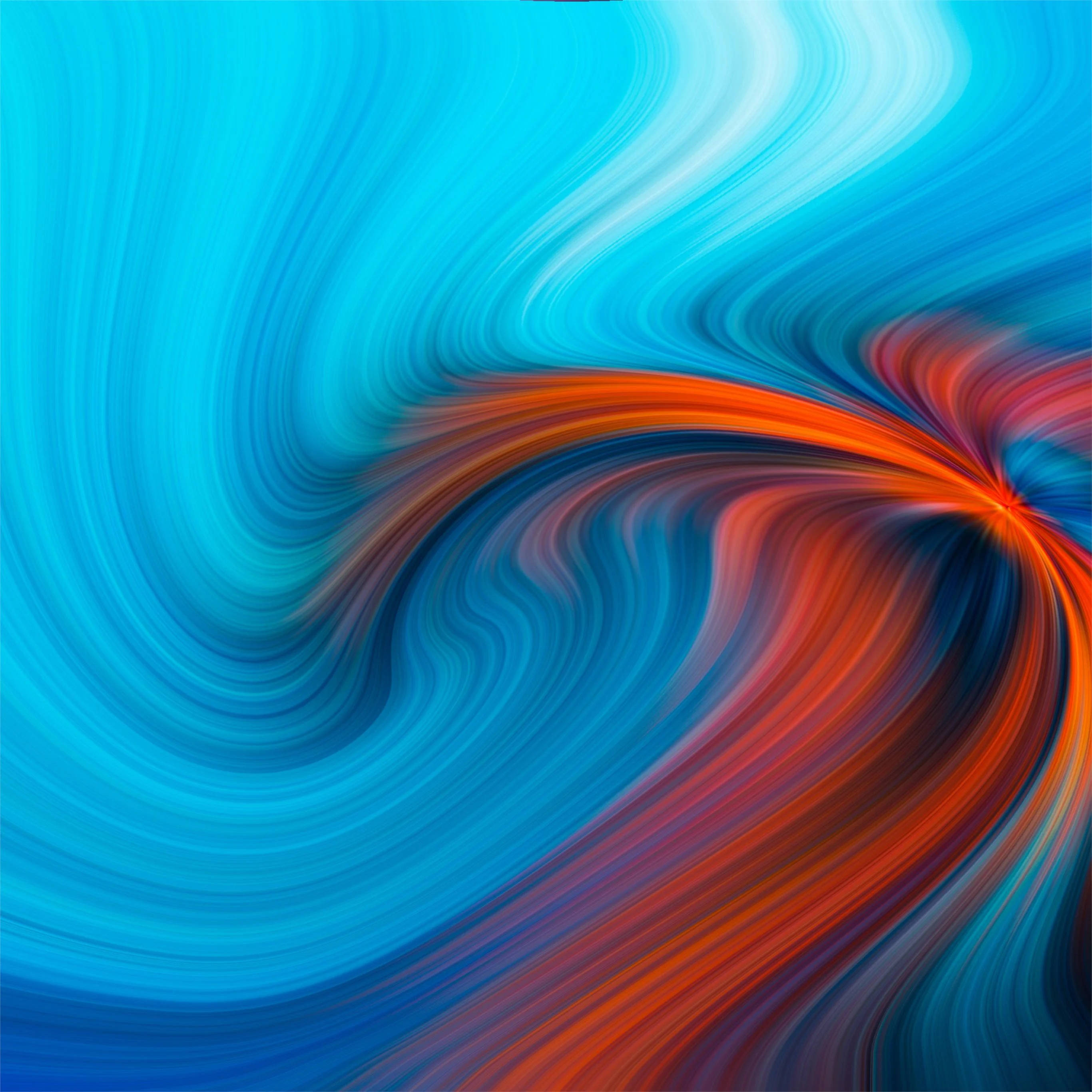 4K iPad, blue, orange, 2K Desktop Wallpaper
