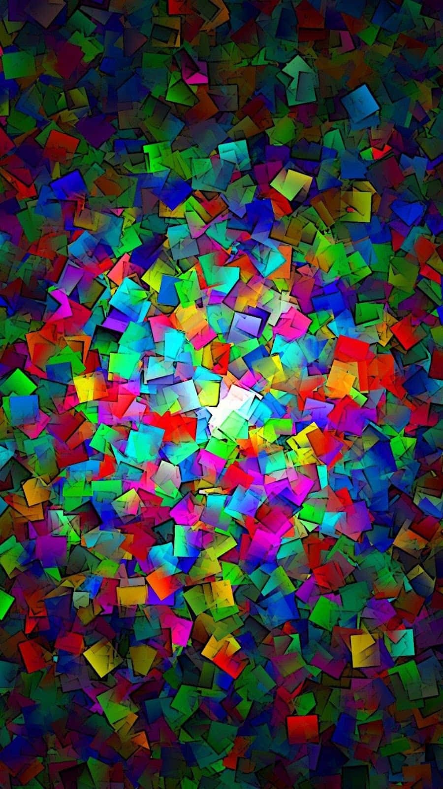 4K iPhone 7 Plus, multicolored translucent squares, bright center, HD Phone Wallpaper