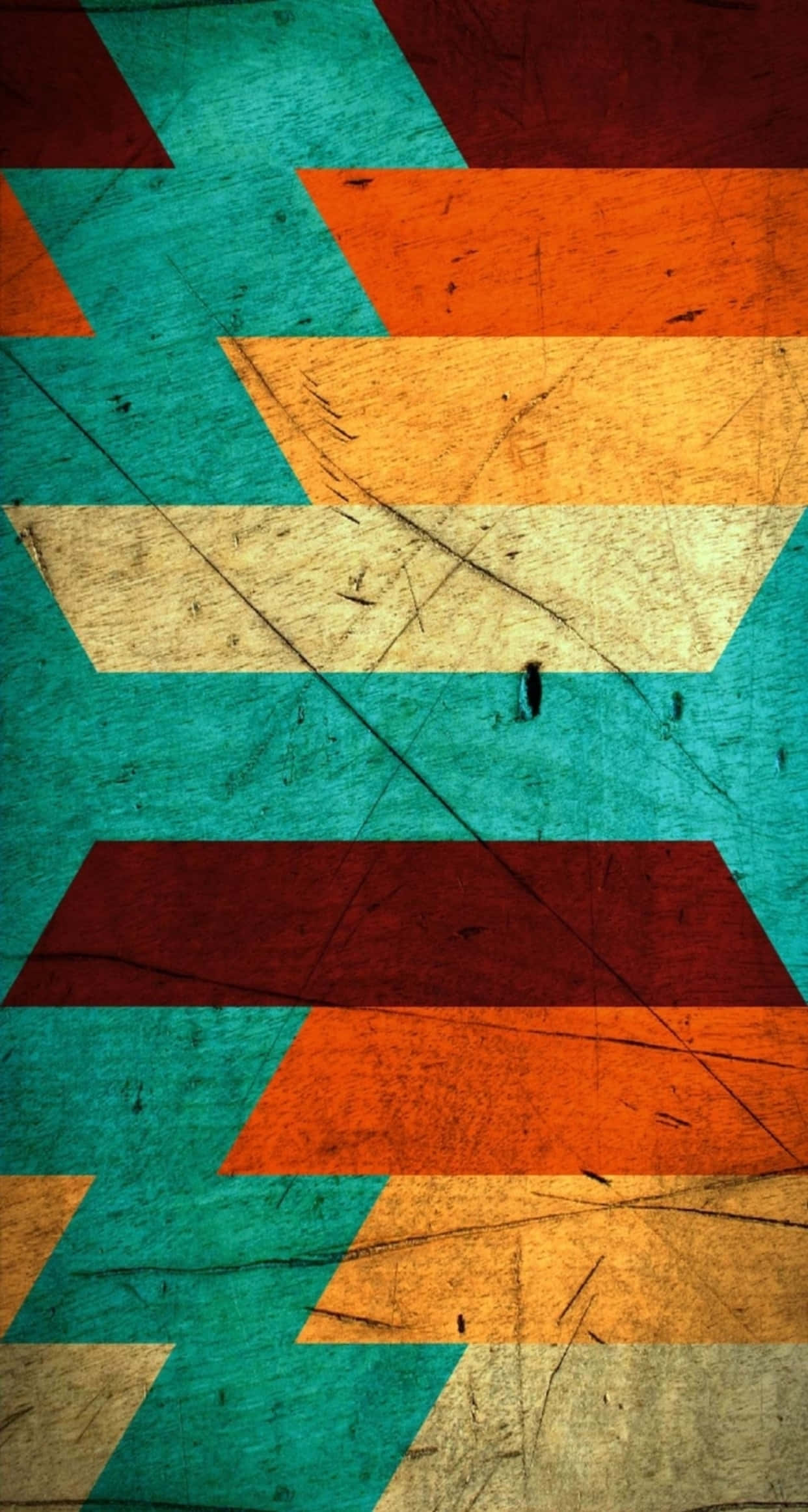 4K iPhone 7 Plus, teal, orange, Full HD Phone Wallpaper