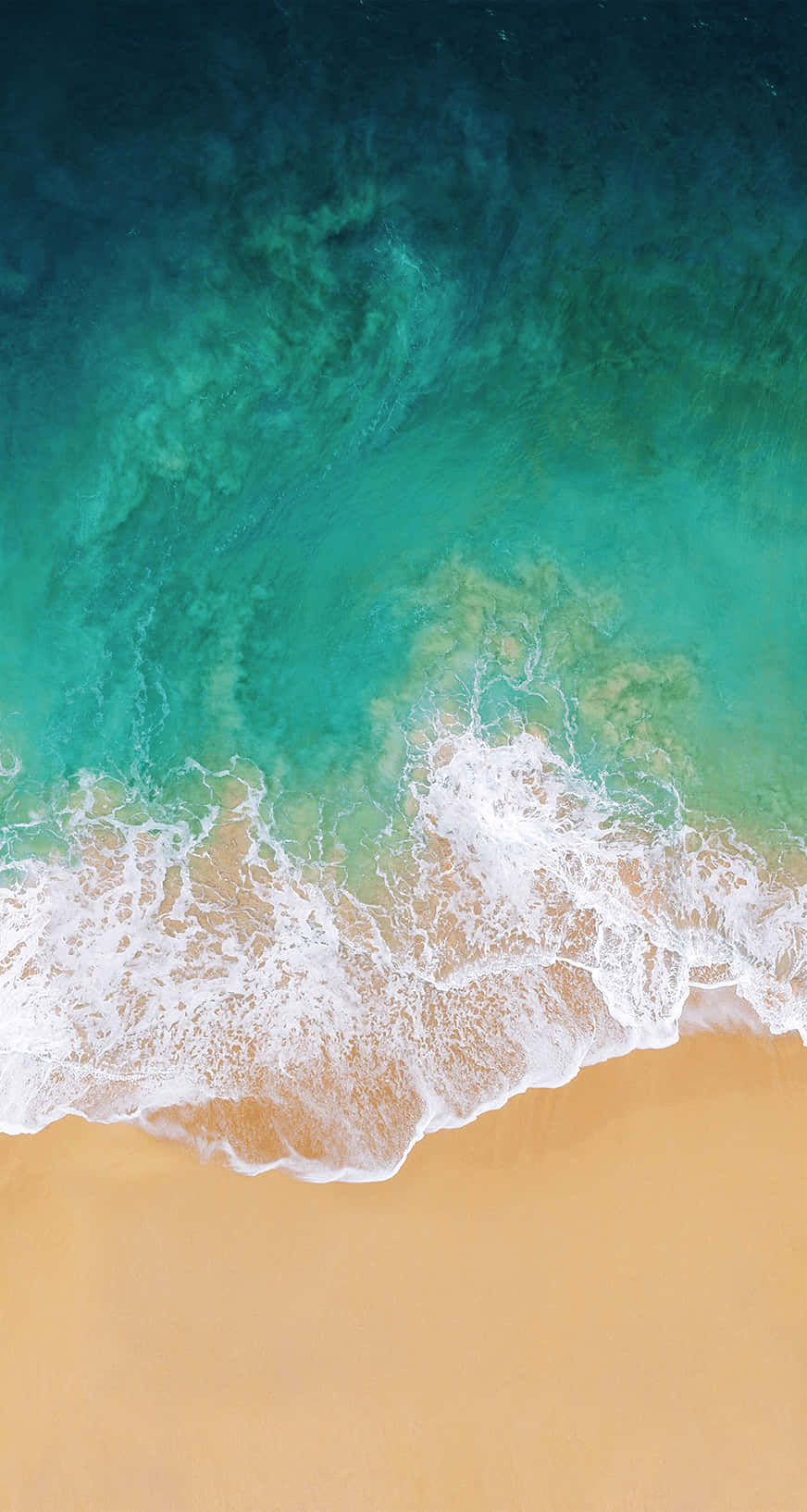 4K iPhone 7 Plus, turquoise ocean, golden sandy beach, HD Phone Wallpaper