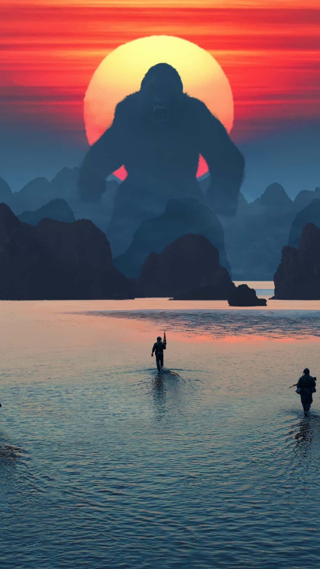 4K iPhone 7 Plus, sunset, jagged mountains, Full HD Phone Wallpaper