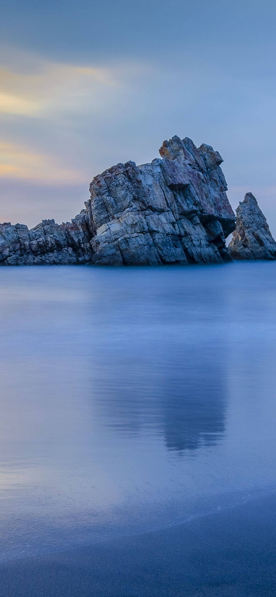 4K iPhone, rock formation, beach, Full HD Phone Wallpaper