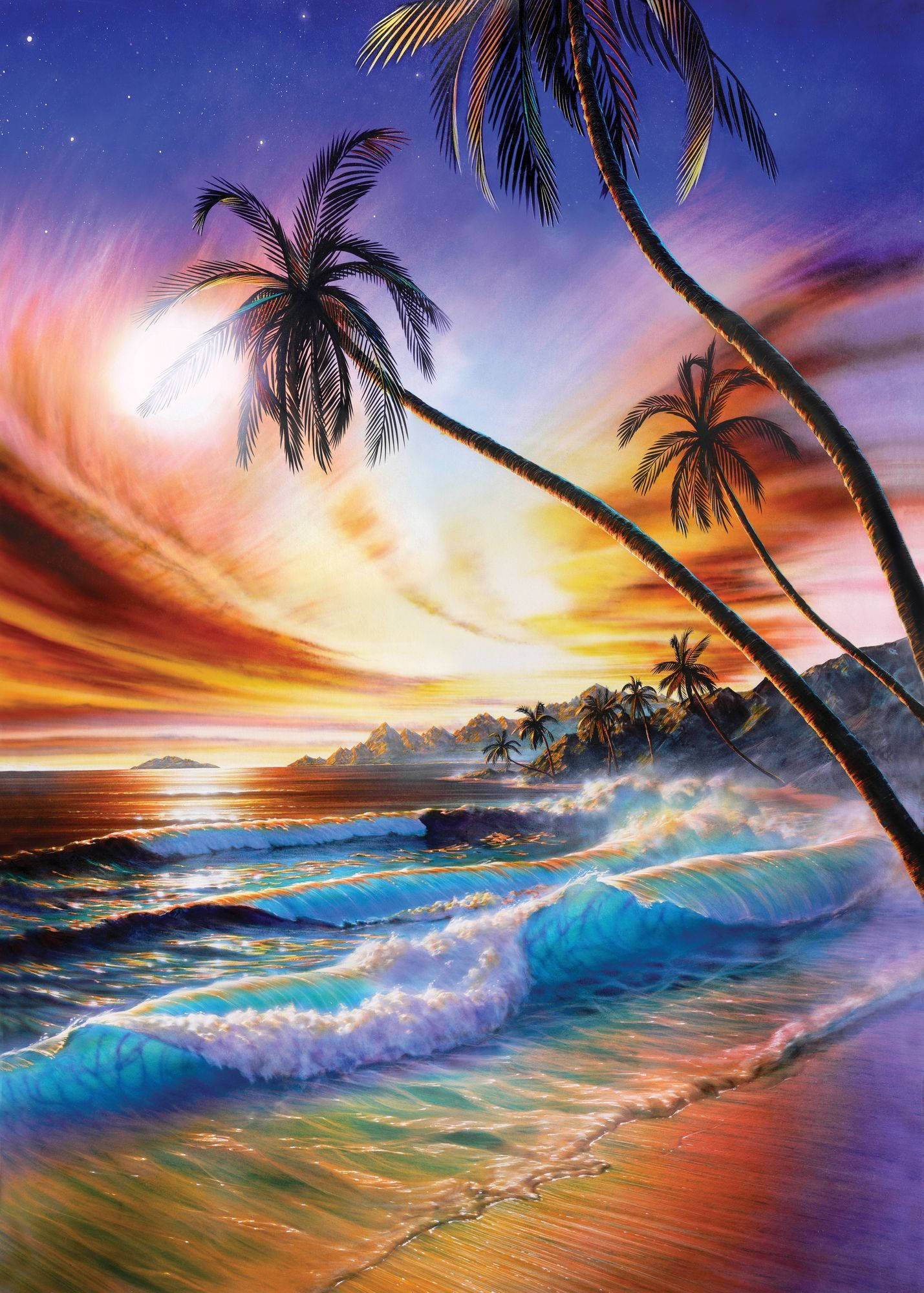 4K iPhone, beach, waves crashing, Full HD Phone Wallpaper