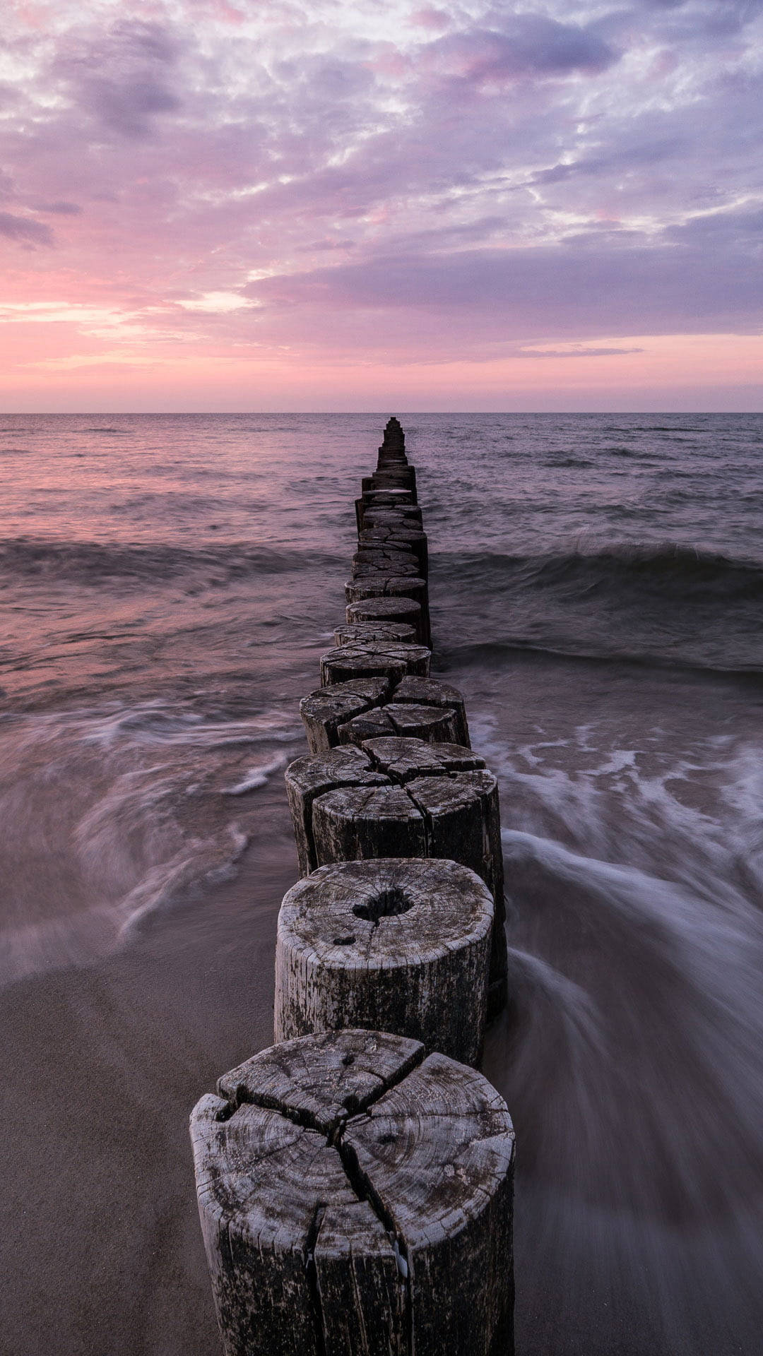4K iPhone, wooden fence, beach, Full HD Phone Wallpaper
