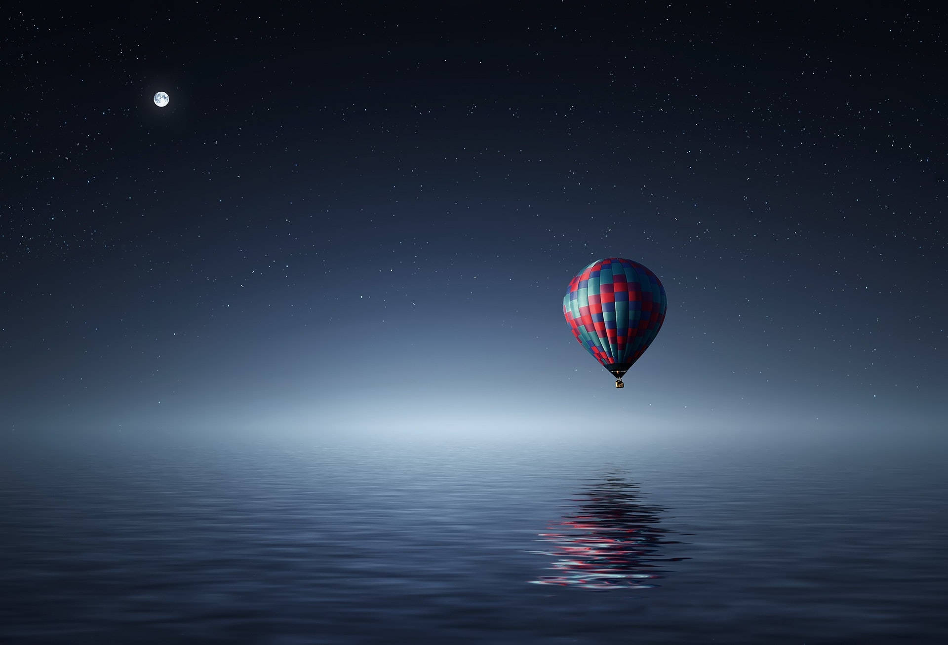 4K iPhone, starry night sky, moon, Full HD Desktop Wallpaper