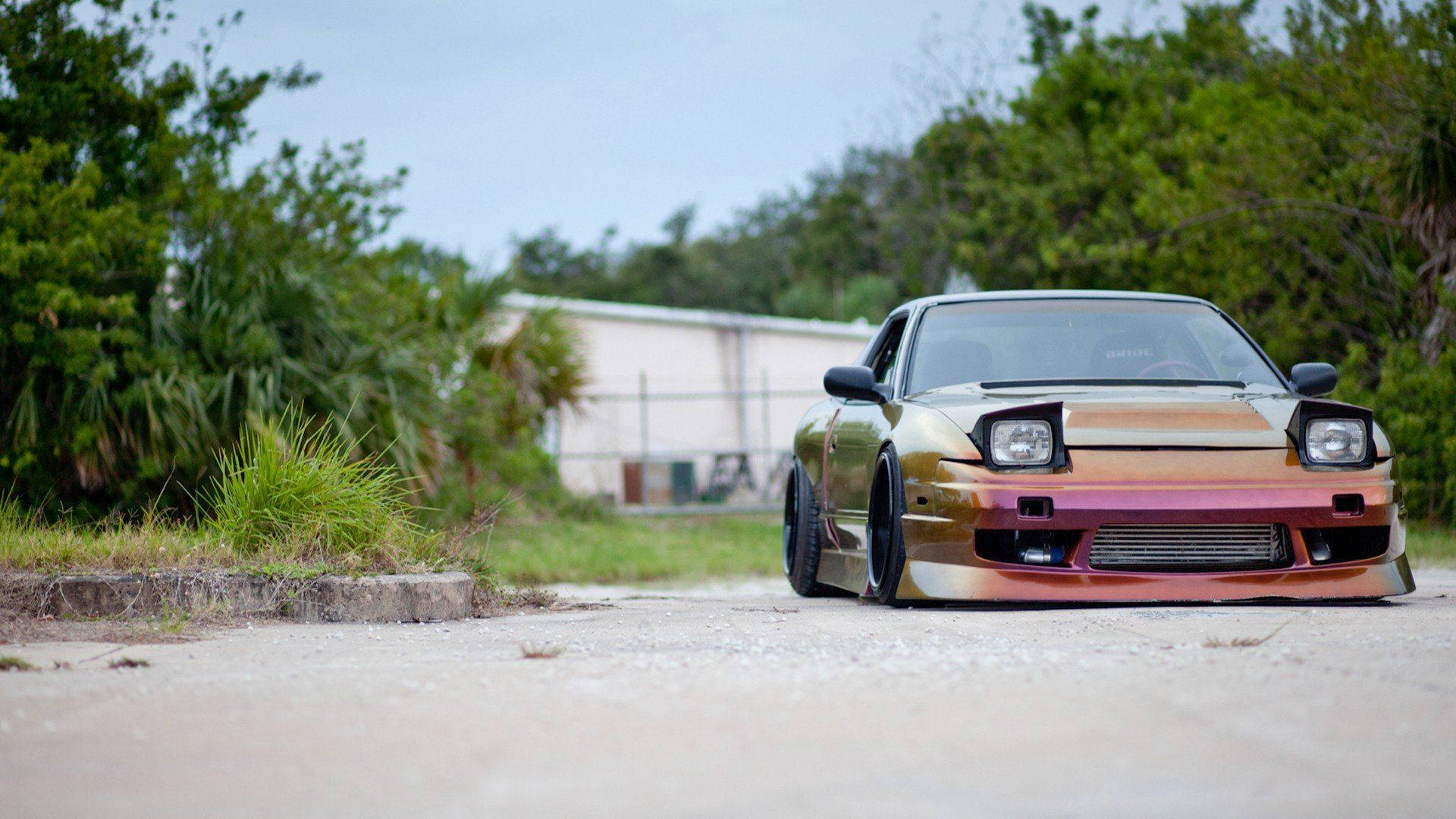 1994 Nissan 240SX, low-slung custom sports car, gradient metallic paint job, Full HD Desktop Wallpaper