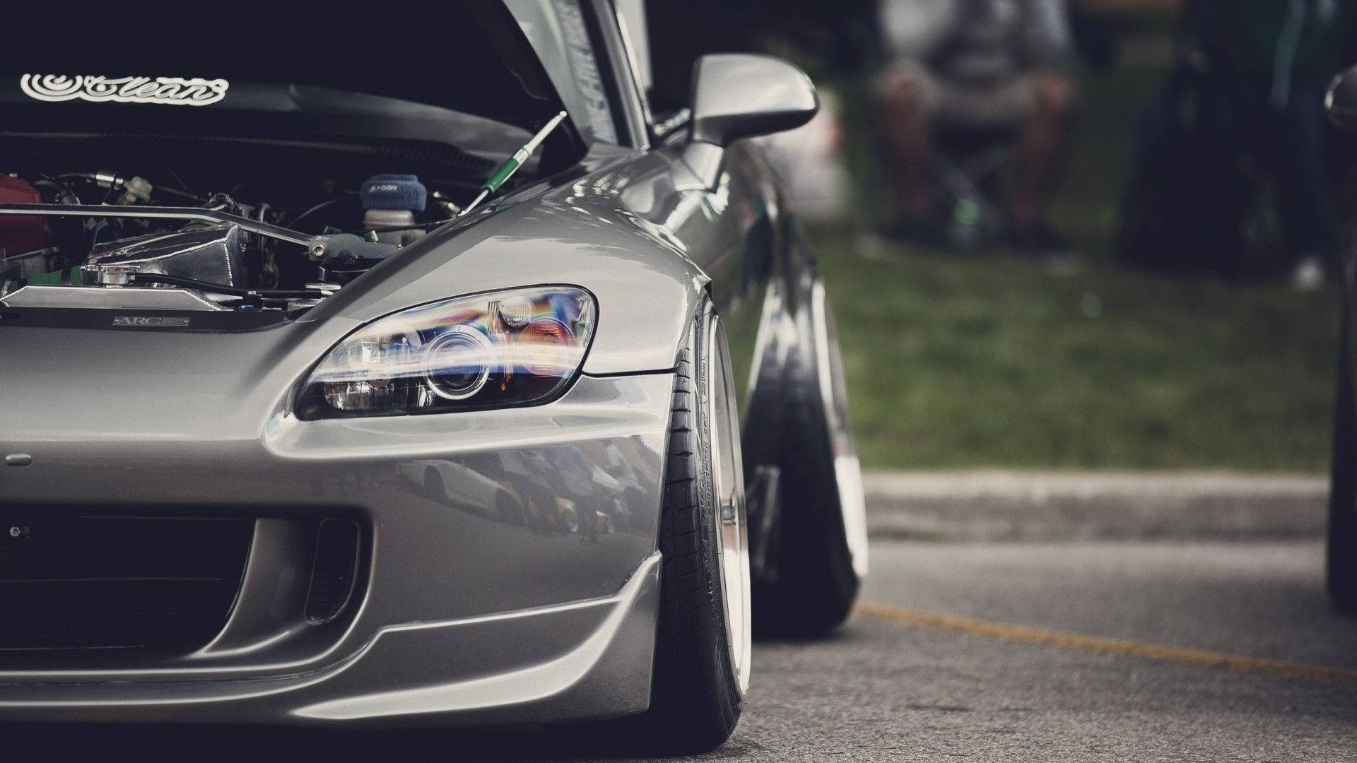 2003 Honda S2000, silver, hood open, Full HD Desktop Wallpaper