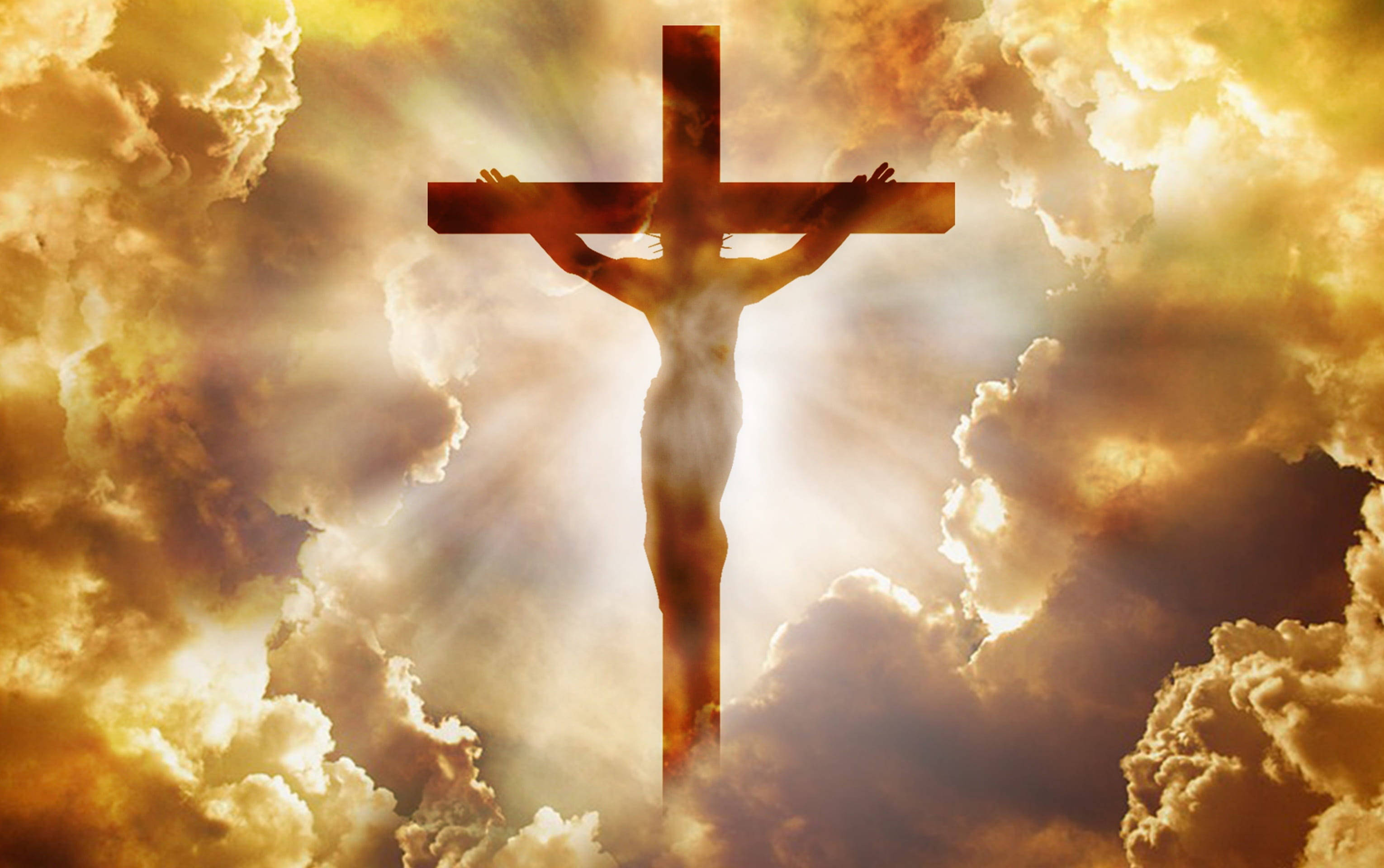 Jesus, cross, divine light, 2K Desktop Wallpaper