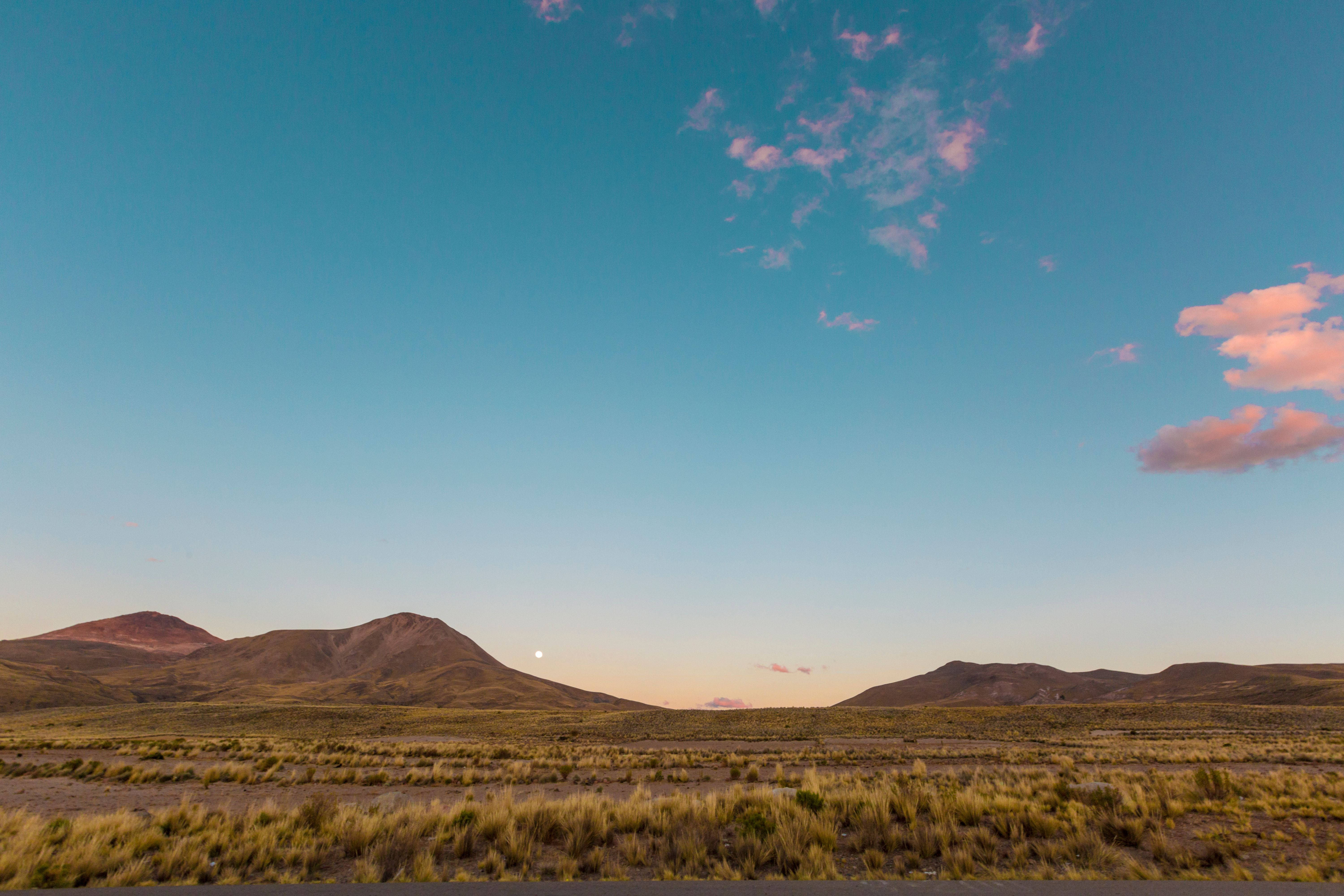 4K Landscape, mountain peaks, pink clouds, 5K Desktop Wallpaper