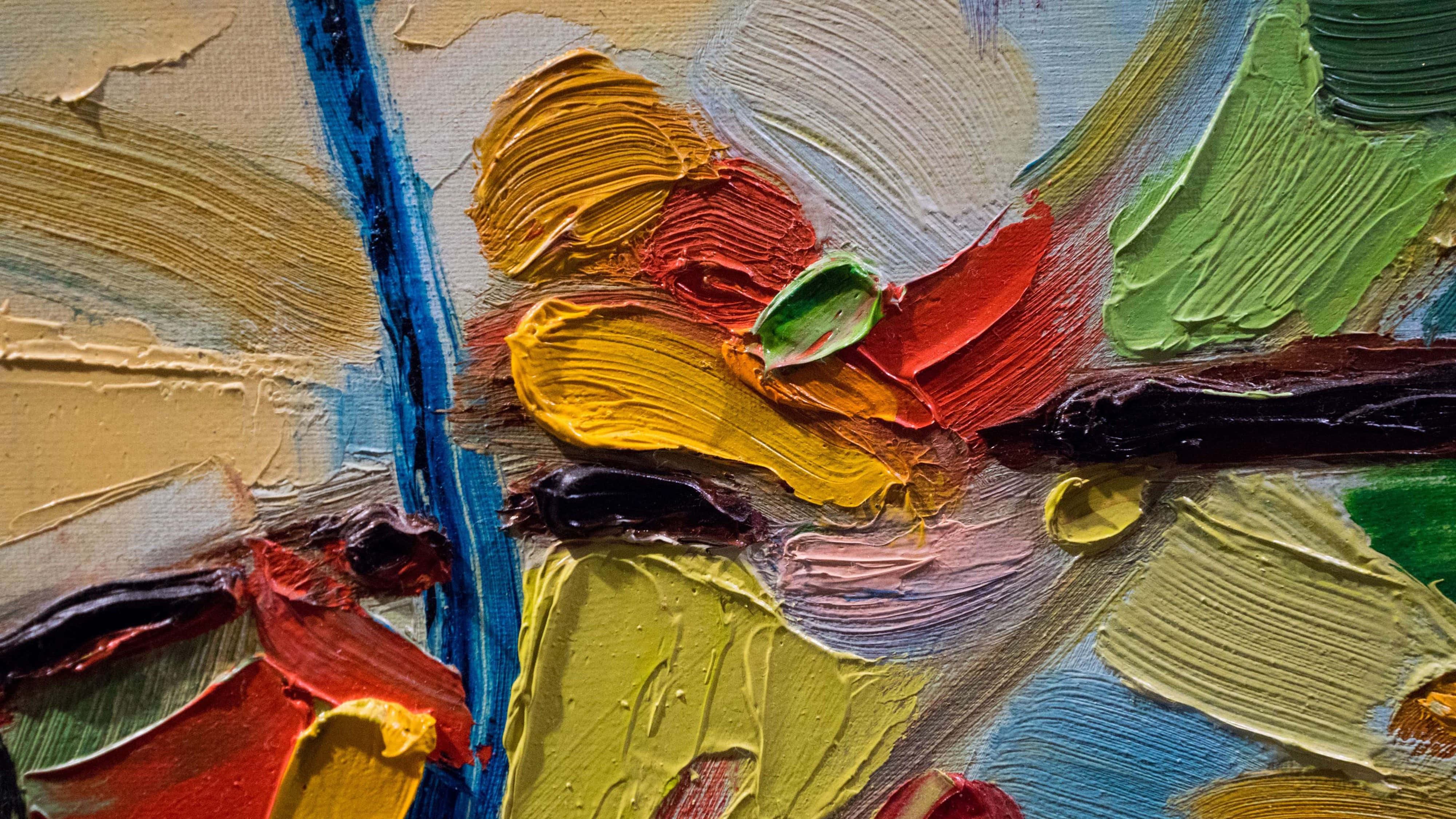 4K Painting, vivid colors, thick paint strokes, 4K Desktop Wallpaper