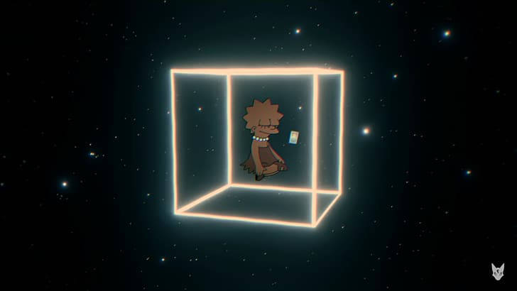 Meditation 4K Lo Fi, glowing cube, starry cosmic void, SD Desktop Wallpaper