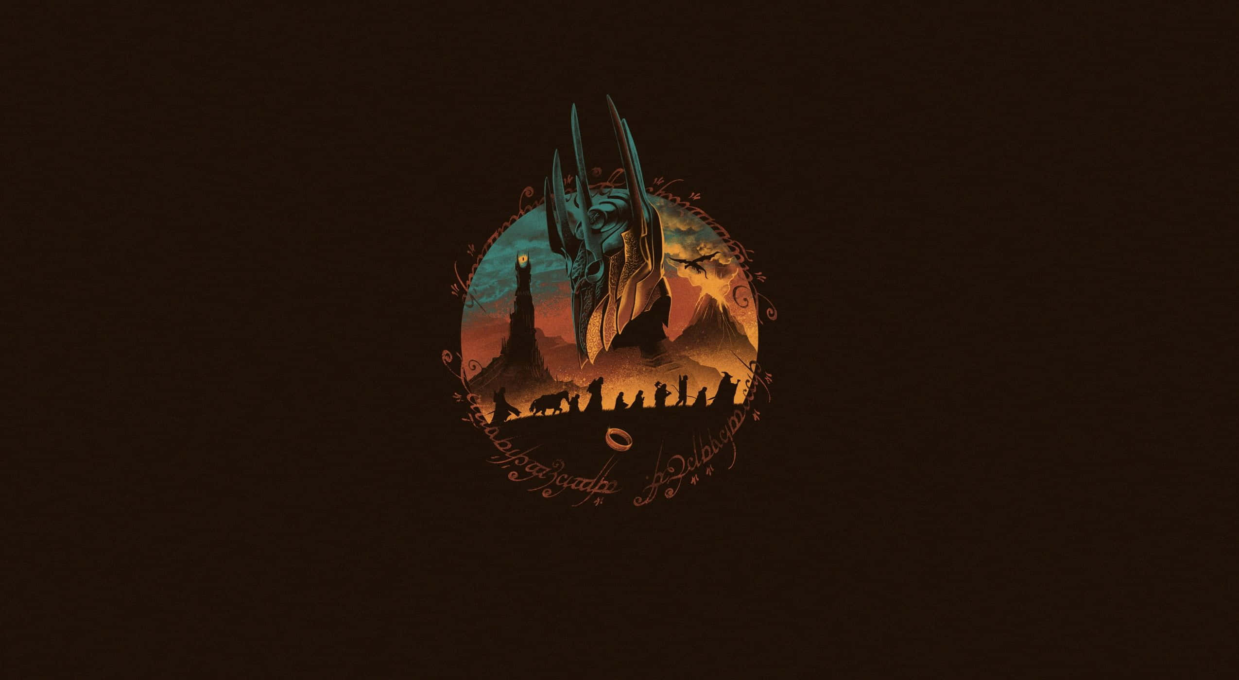 Lord Of The Rings, dragon, fiery landscape, Full HD Desktop Wallpaper