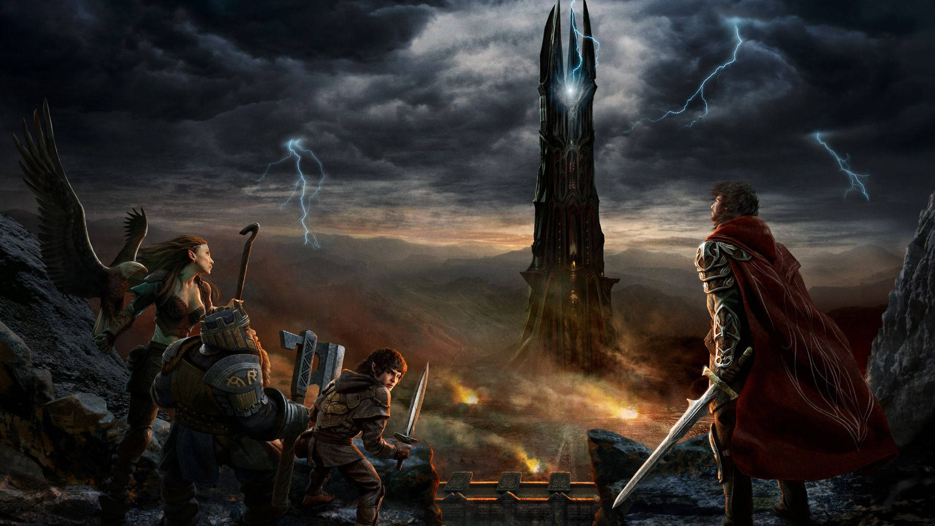 Lord Of The Rings, tower, dark spire, Full HD Desktop Wallpaper