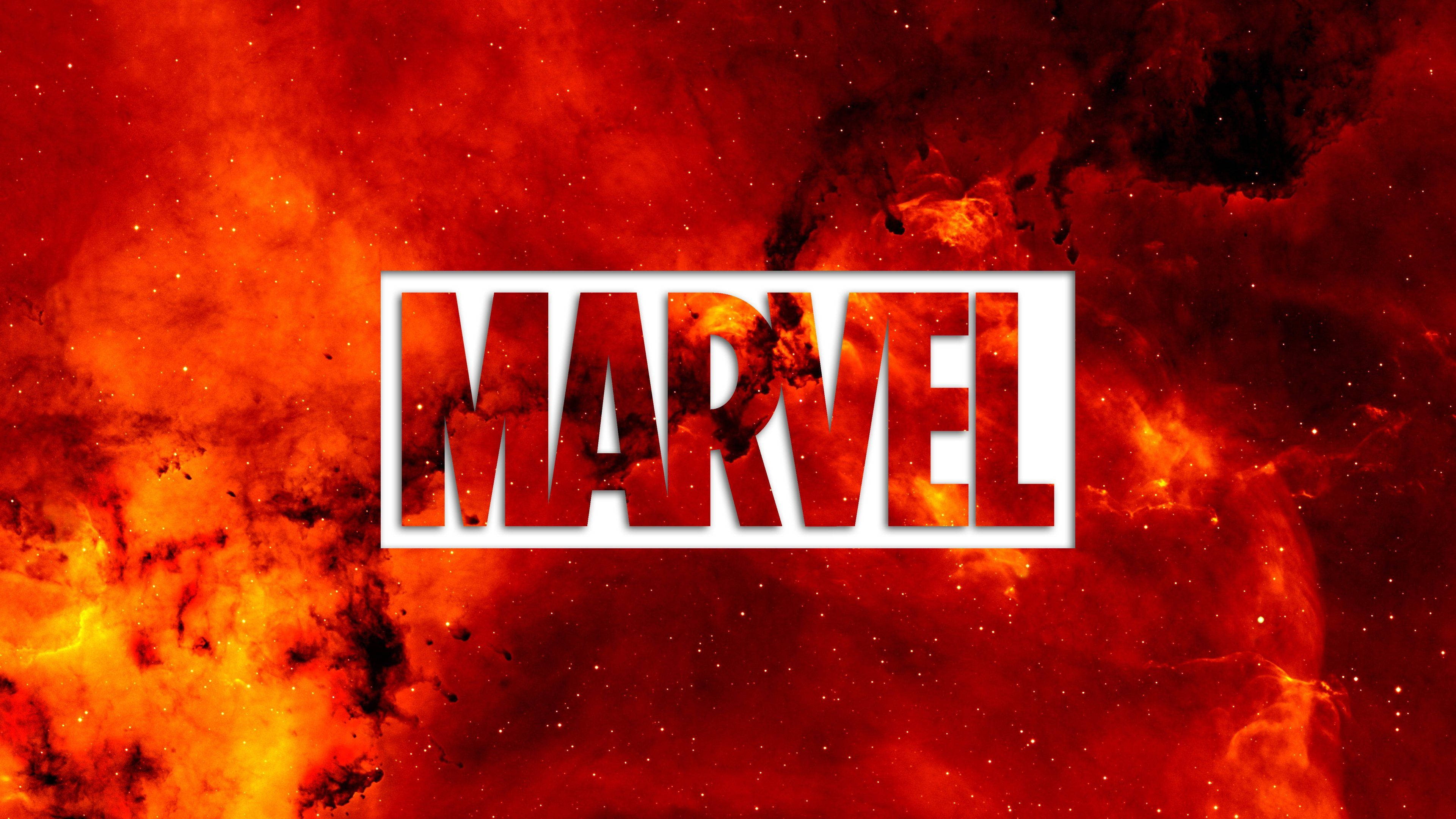 Marvel, 4K, flaming logo, 4K Desktop Wallpaper