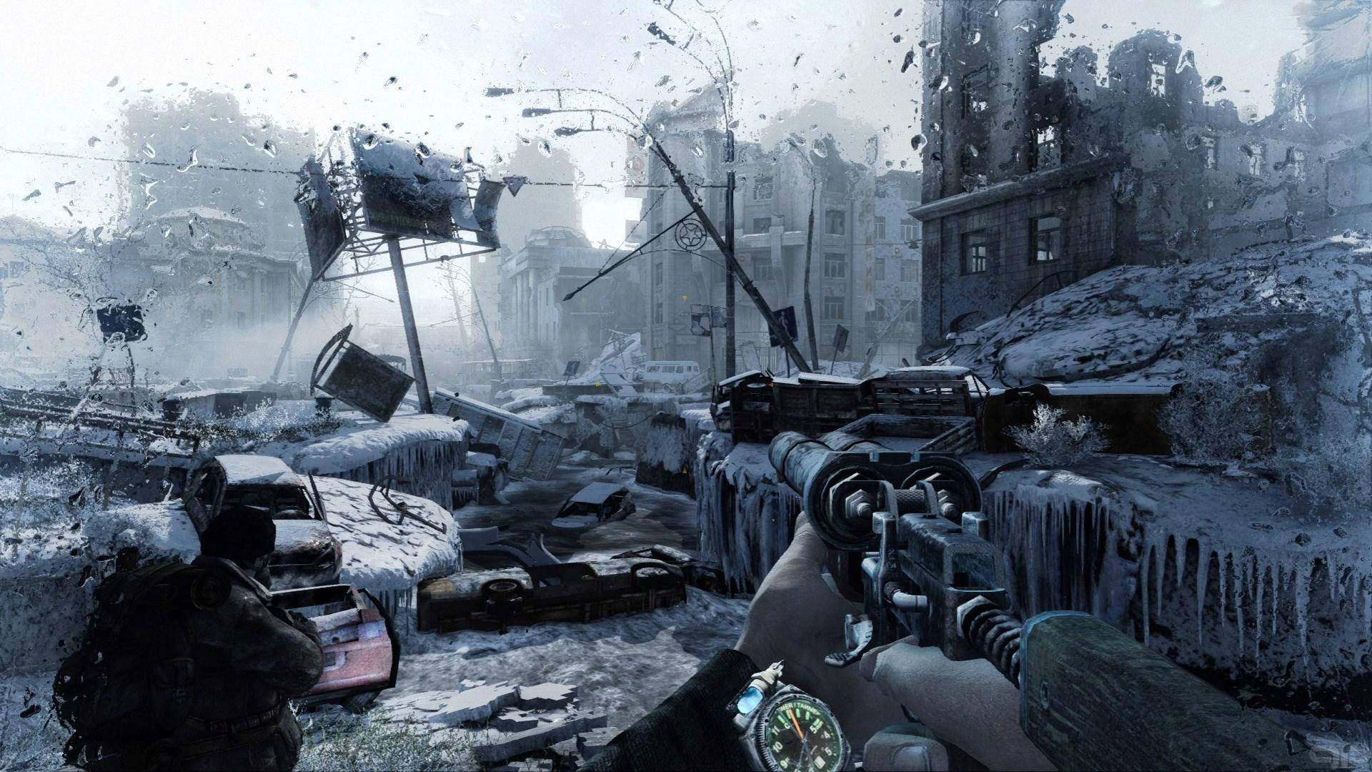 4K Metro 2033, city ruins, snow, Full HD Desktop Wallpaper
