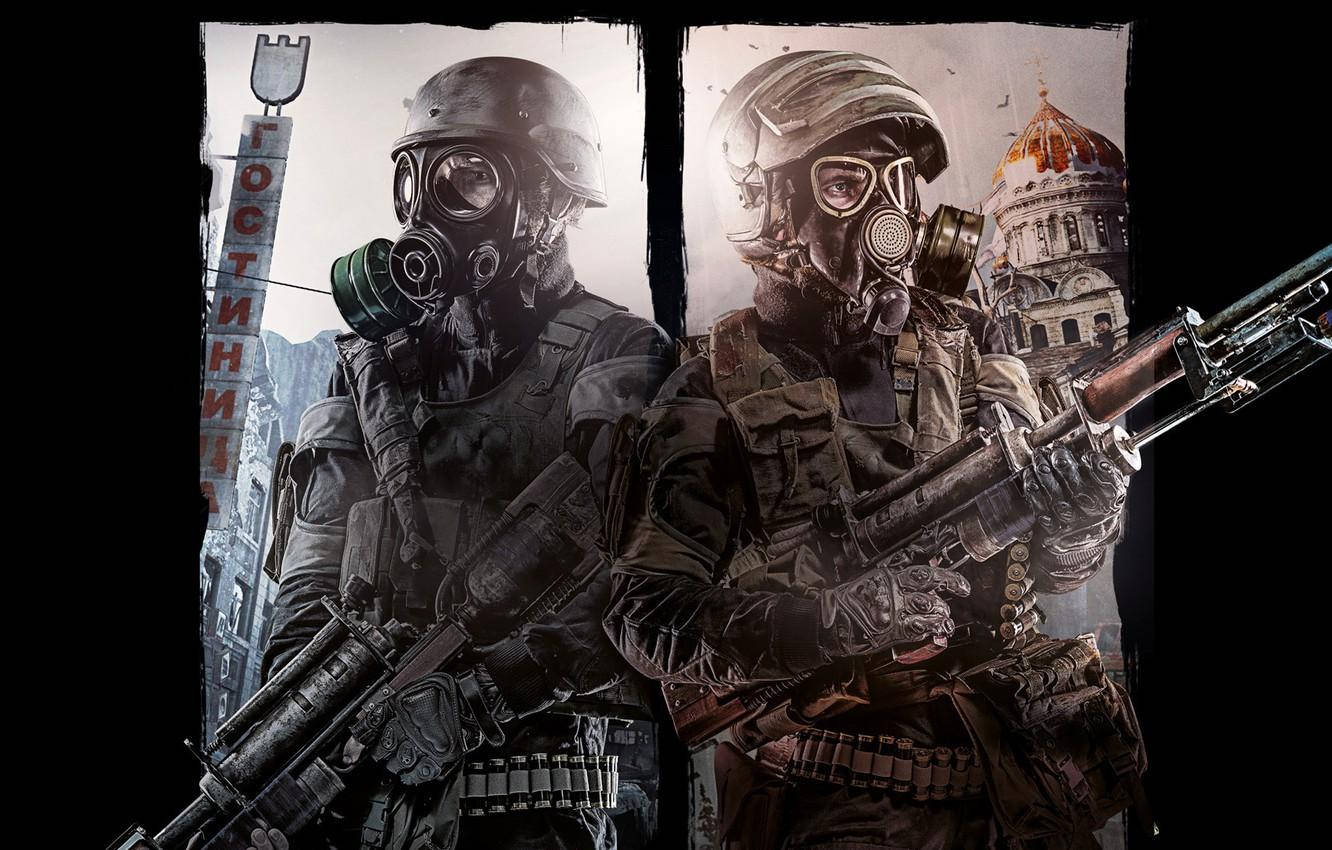 4K Metro 2033, soldiers, gas masks, HD Desktop Wallpaper
