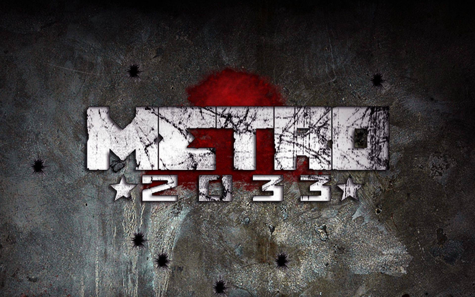 Metro 2033, logo, steel wall, Full HD Desktop Wallpaper
