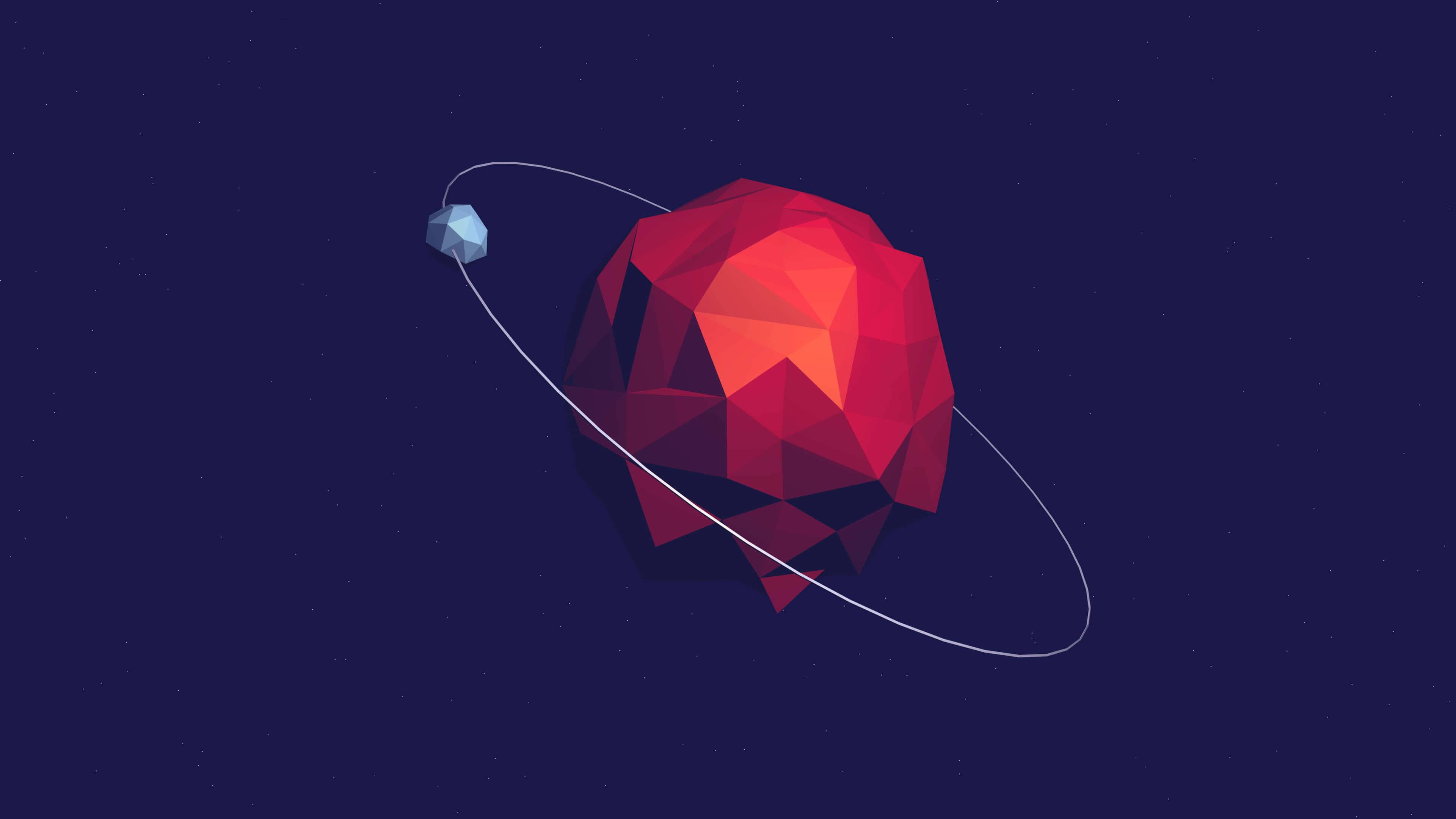 4K Minimal, low poly, red planet, 4K Desktop Wallpaper