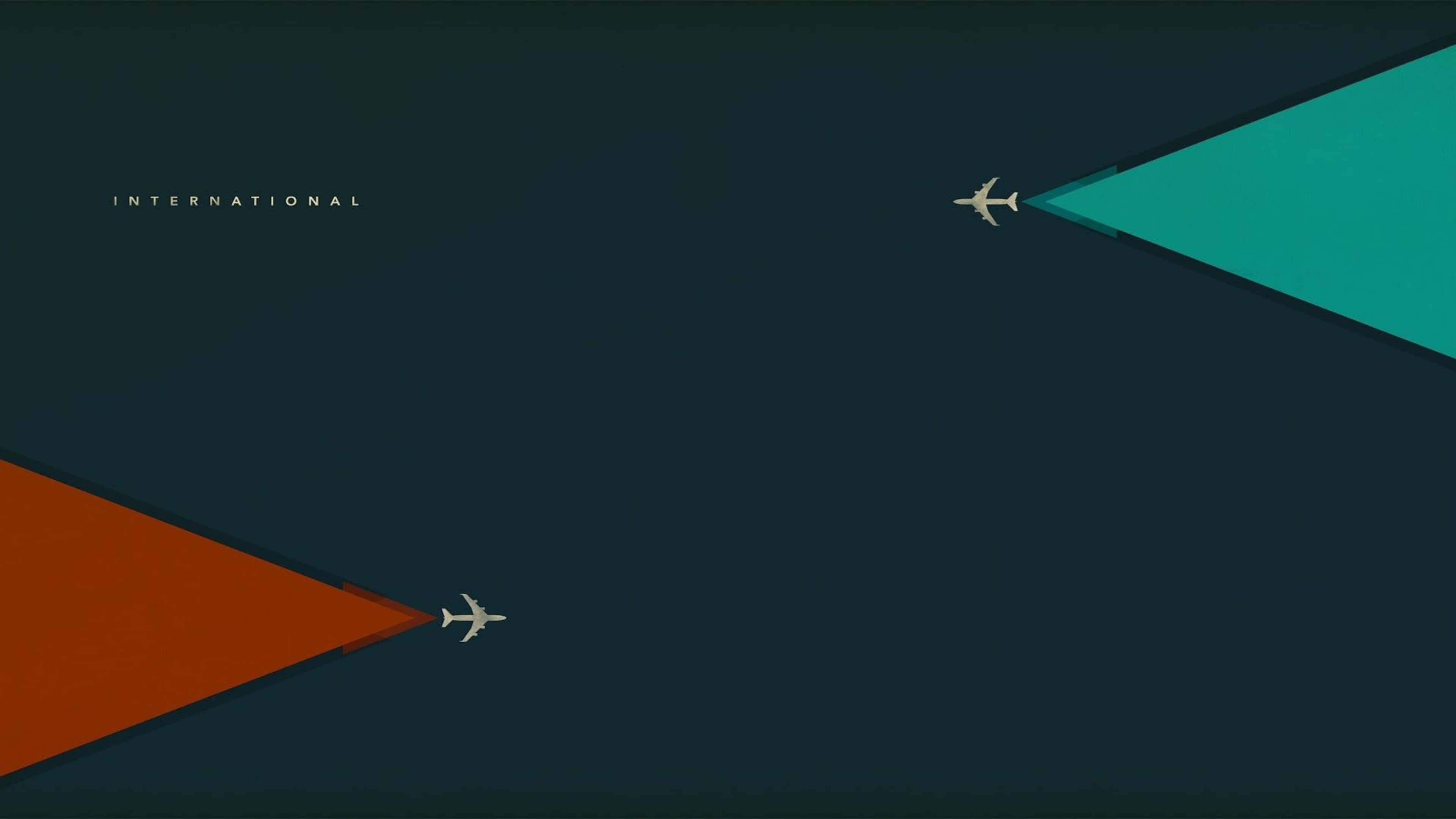 4K Minimalist Design, dark teal background, colorful geometric triangles, 4K Desktop Wallpaper