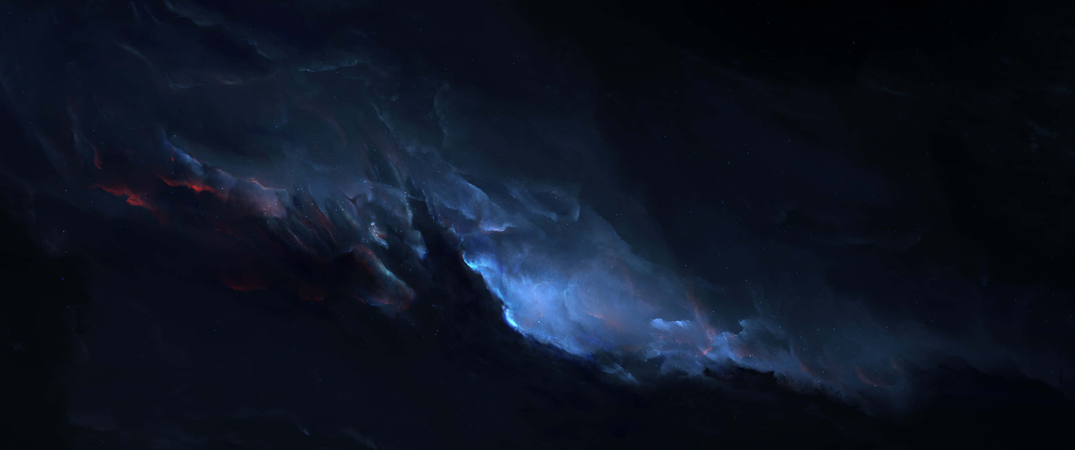 3440x1440, minimal, cosmic nebula, 2K Desktop Wallpaper