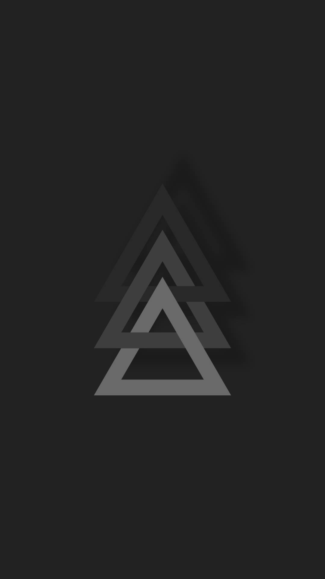 triangles minimalist phone, nested triangles, grayscale, Full HD Phone Wallpaper