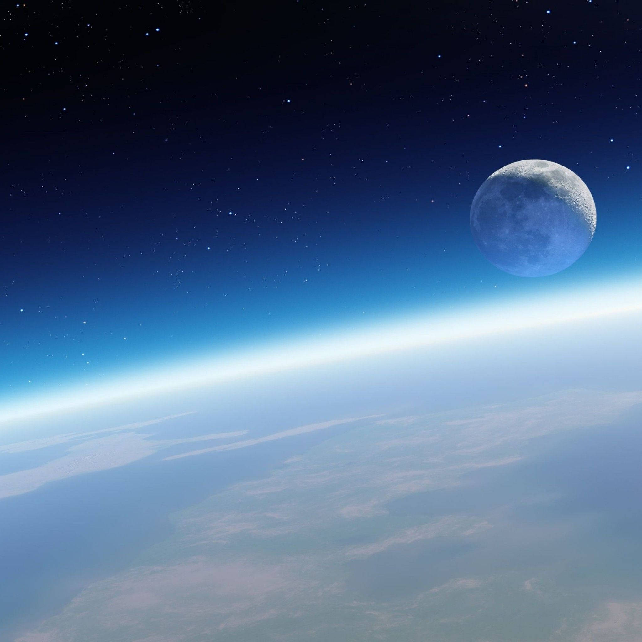 4K iPad Moon, Earth, moon, Full HD Desktop Wallpaper