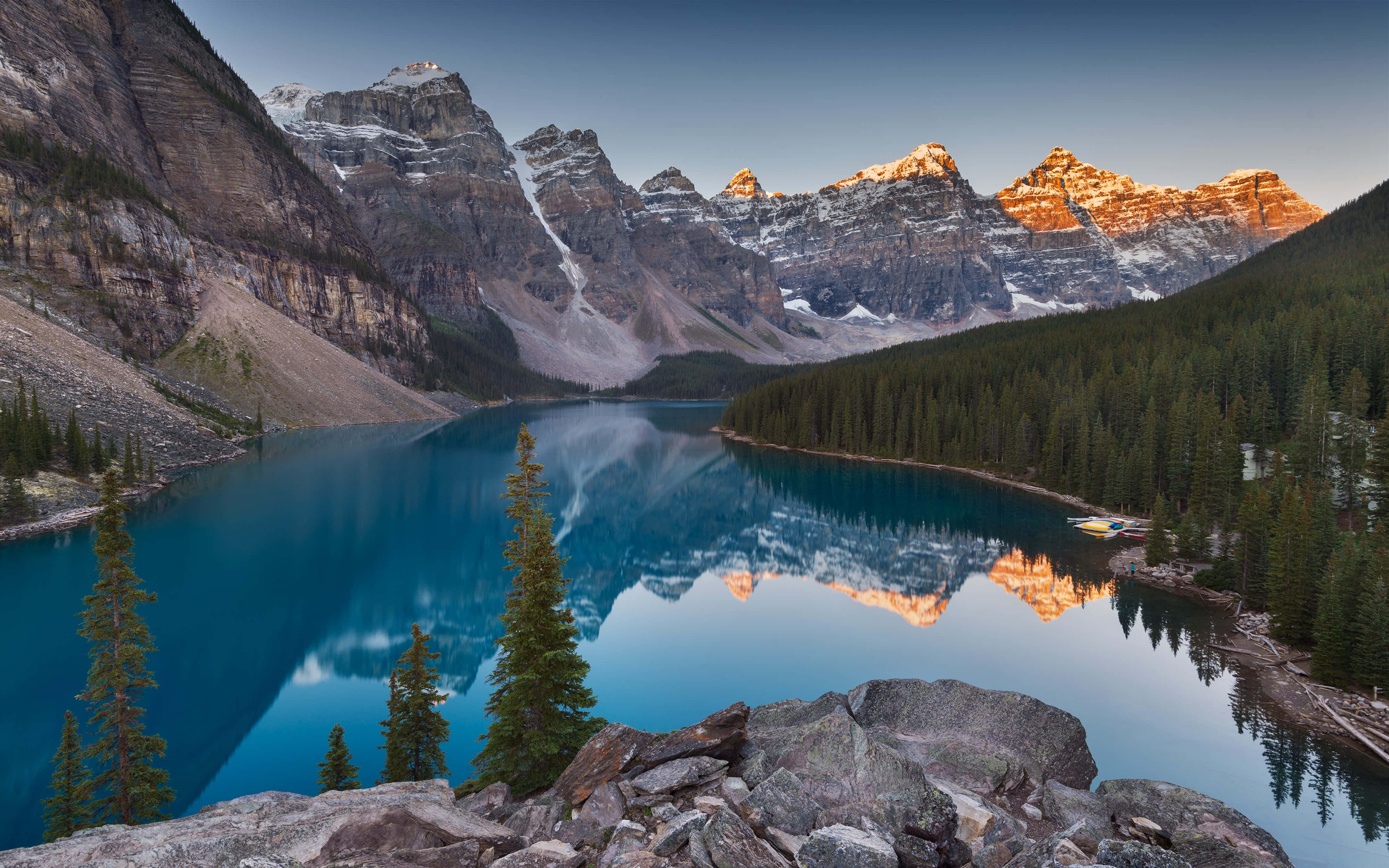 4K Mountain, alpine lake, snow-capped peaks, 4K Desktop Wallpaper