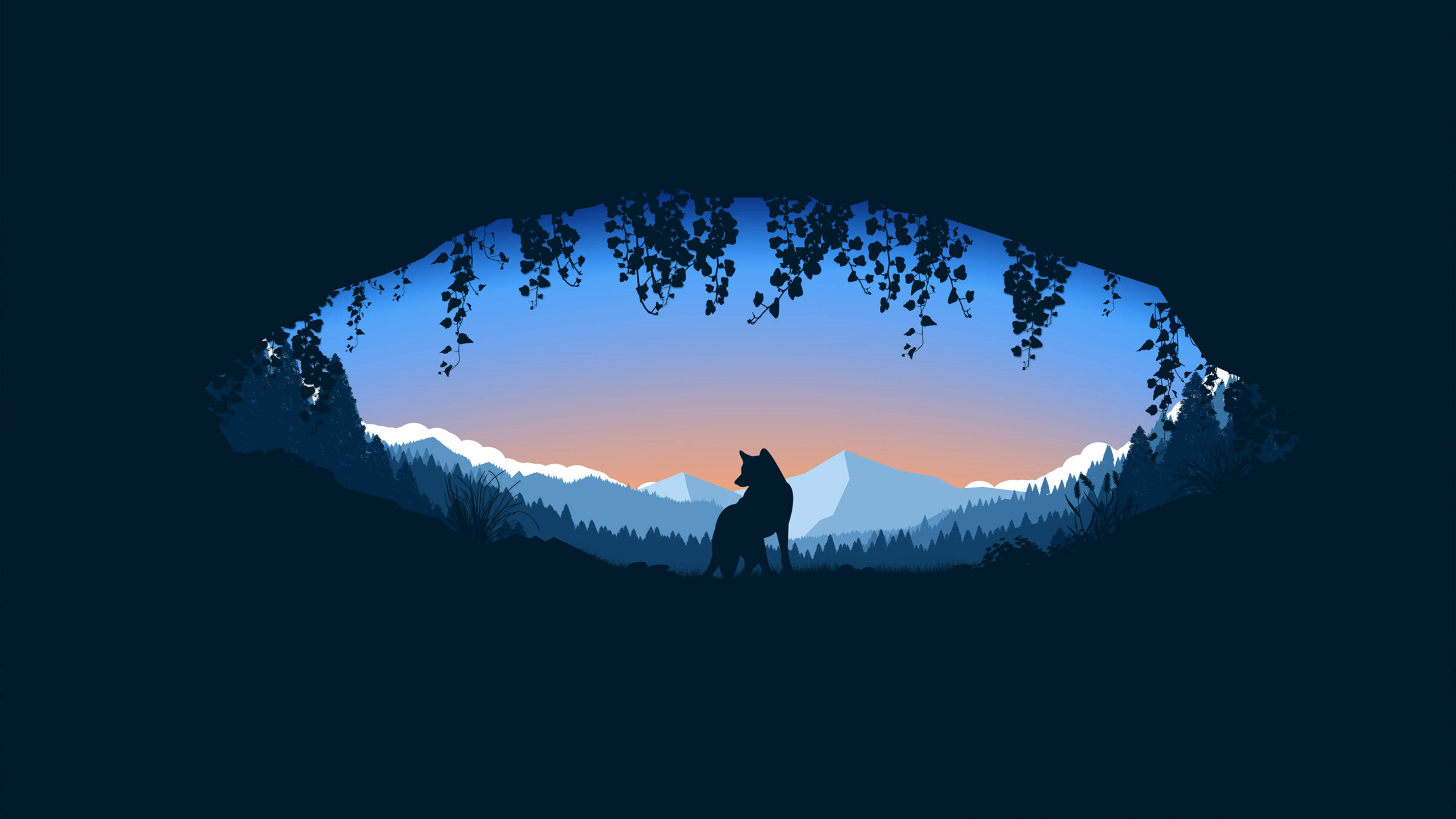 4K Moving, wolf, cave, 4K Desktop Wallpaper