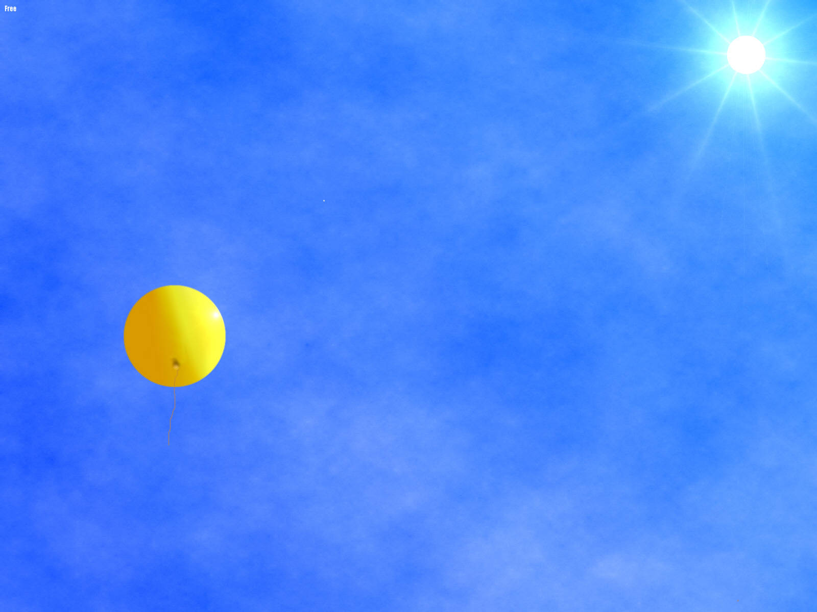 4K Nature, yellow balloon, vast blue sky, HD Desktop Wallpaper