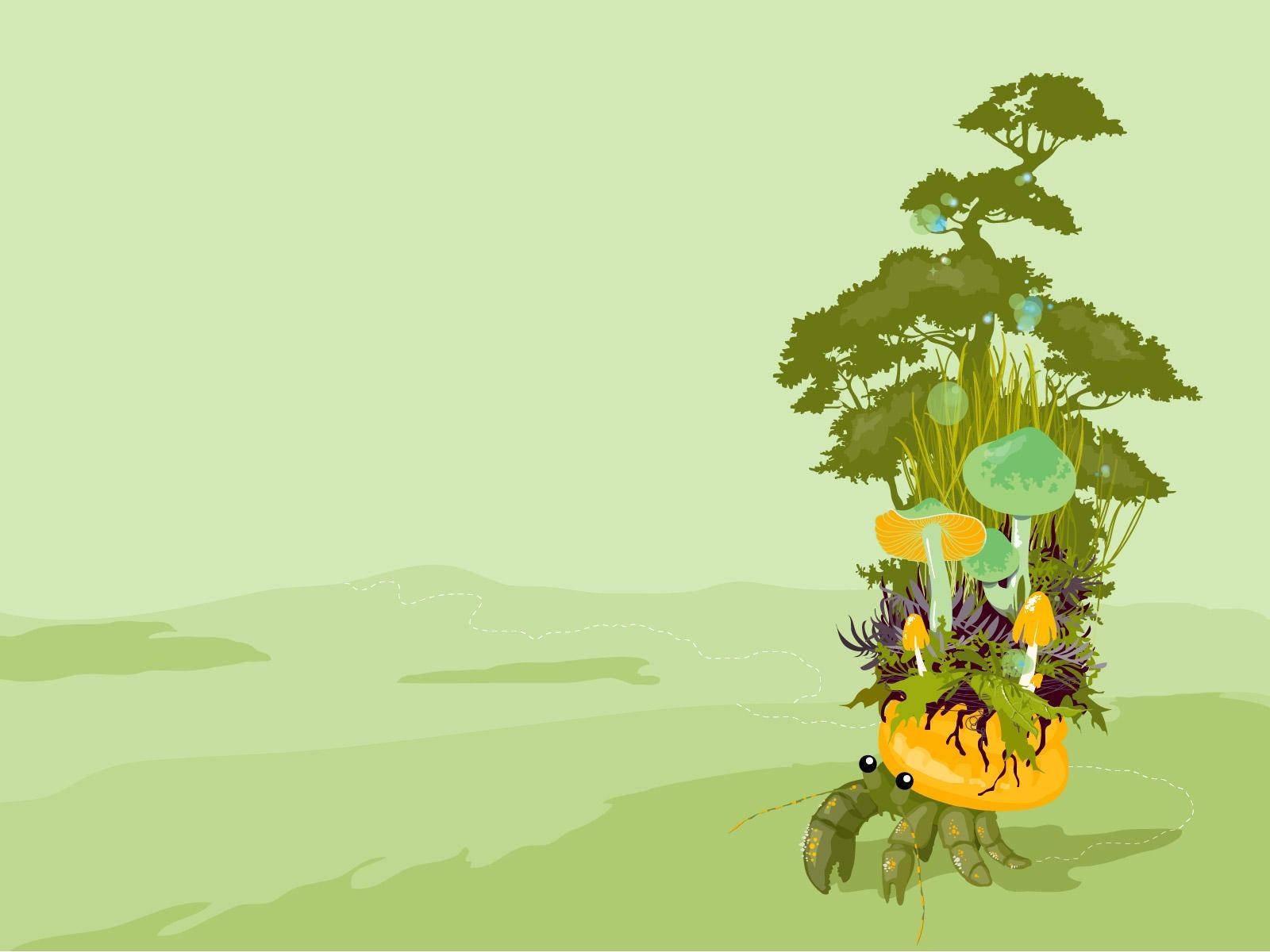 4K Nature, crab, miniature forest, HD Desktop Wallpaper