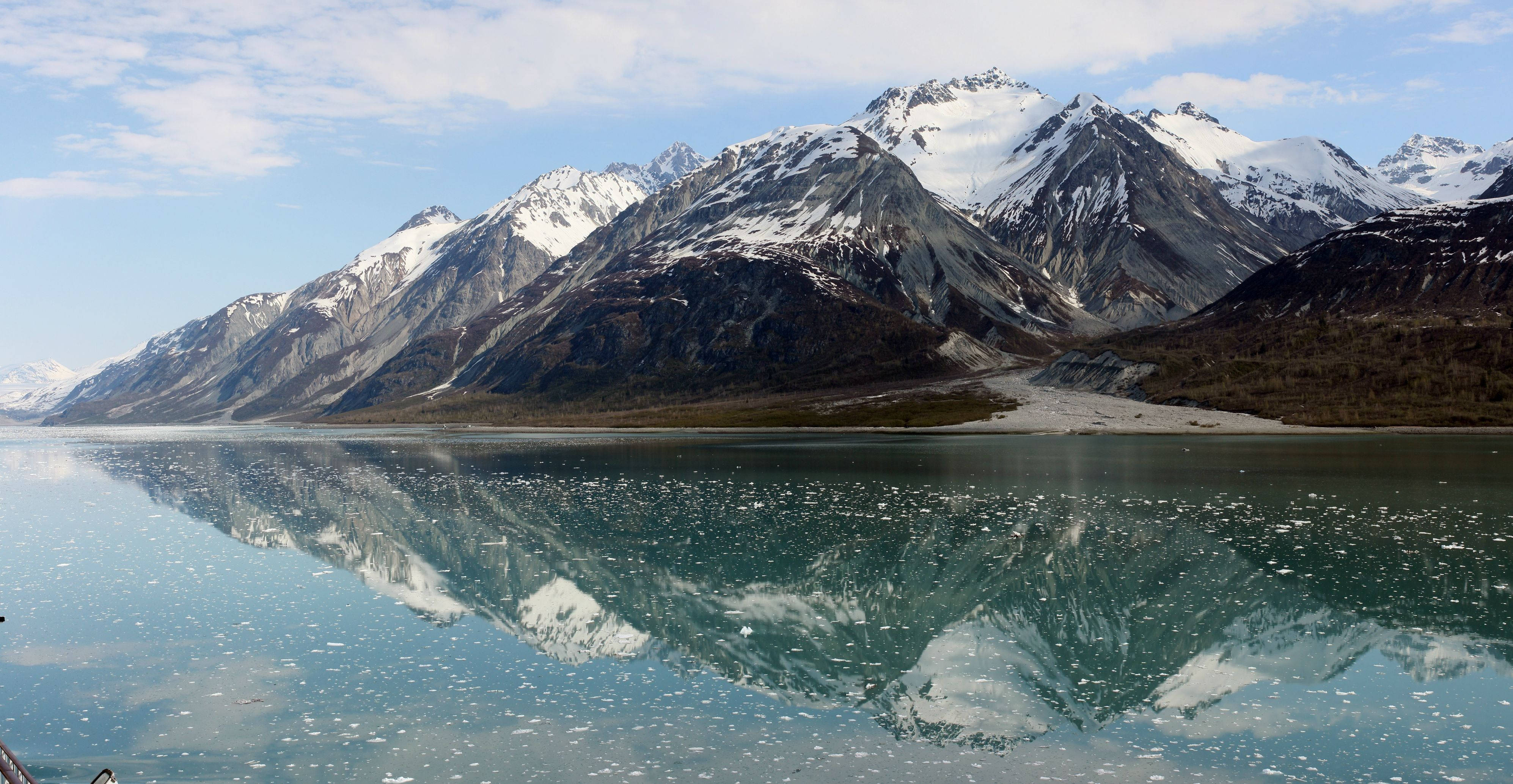4K Nature, snowy mountain, glacial lake, 4K Desktop Wallpaper