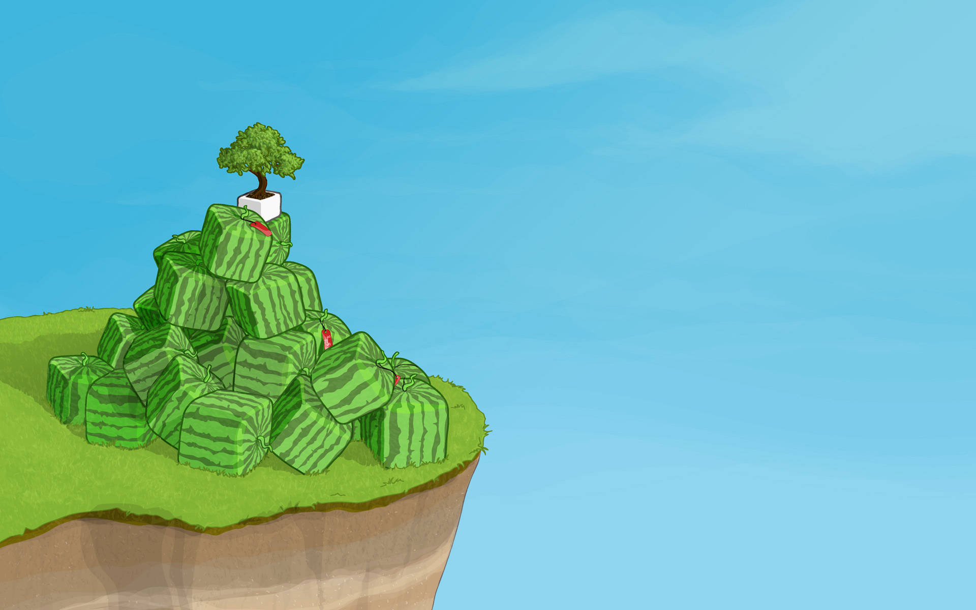 4K Nature, watermelon, cliff, Full HD Desktop Wallpaper