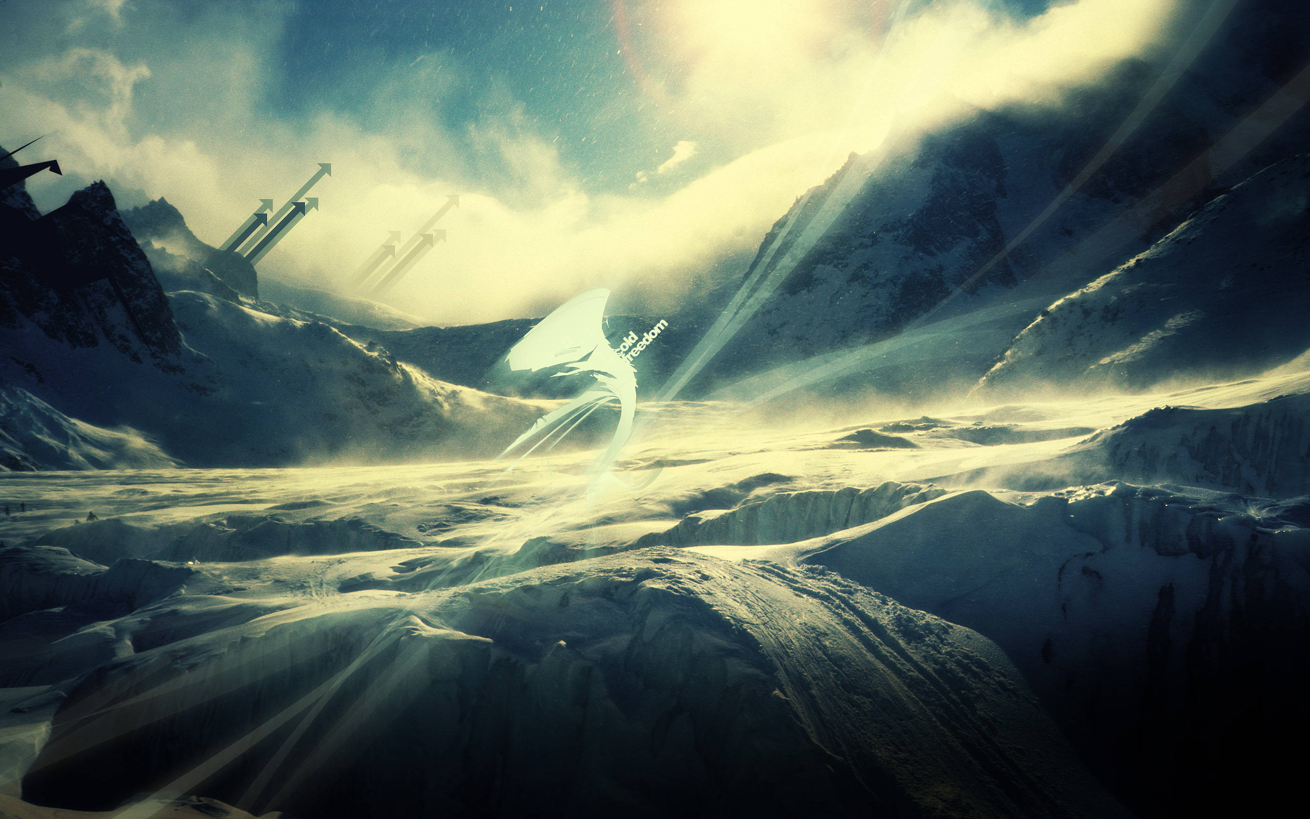 4K Nature, icy hills, surreal snowy mountain landscape, 2K Desktop Wallpaper