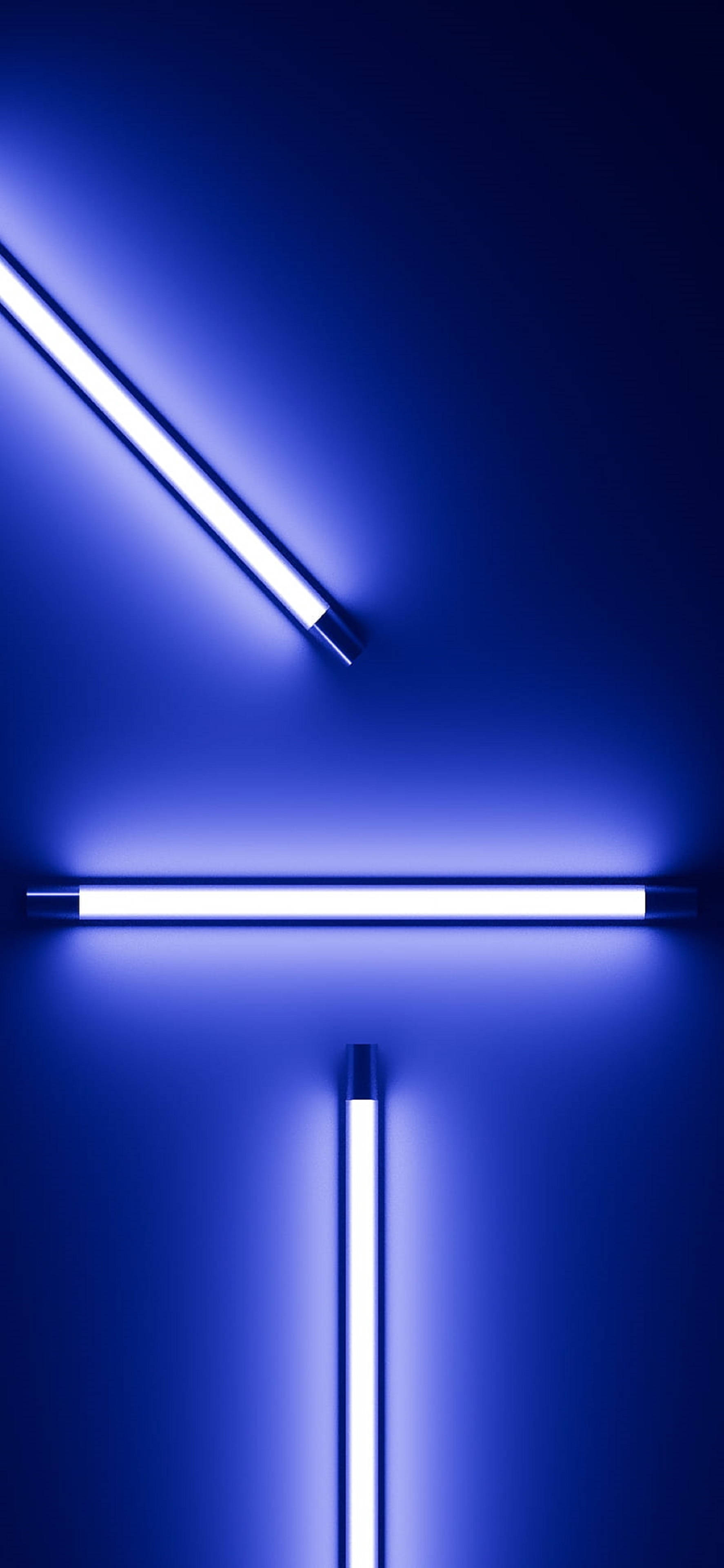 4K Neon iPhone, blue lights, neon tubes, 4K Phone Wallpaper