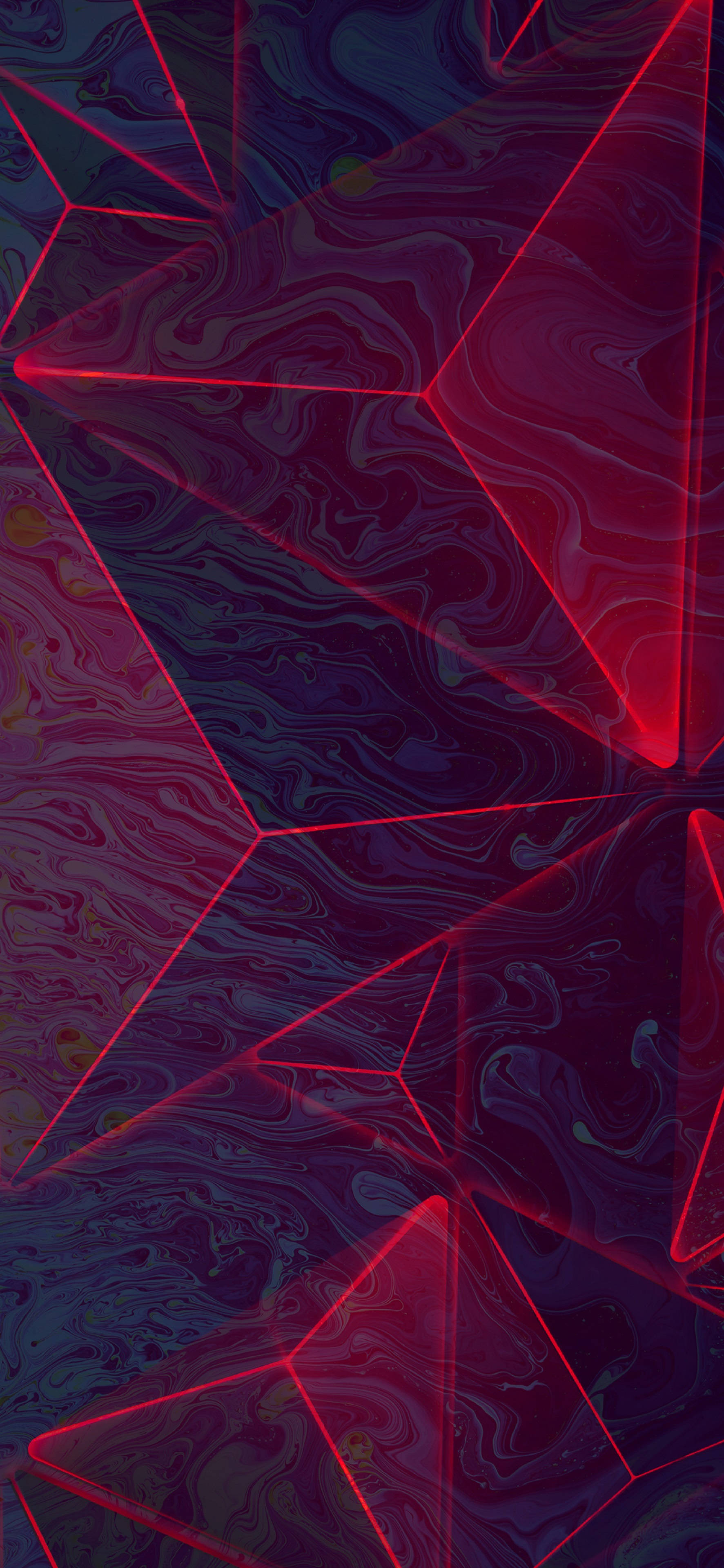 4K Neon iPhone, red line pattern, vibrant red geometric lines, 4K Phone Wallpaper