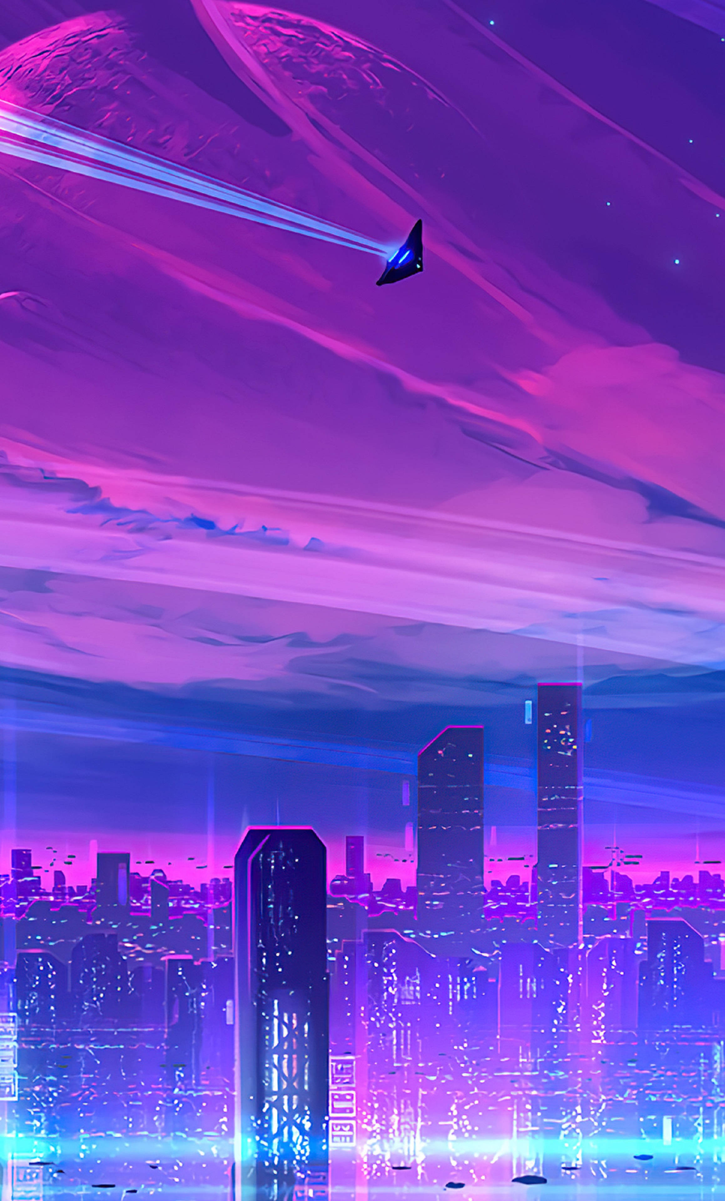 4K Neon iPhone, neon purple, neon blue, 4K Phone Wallpaper
