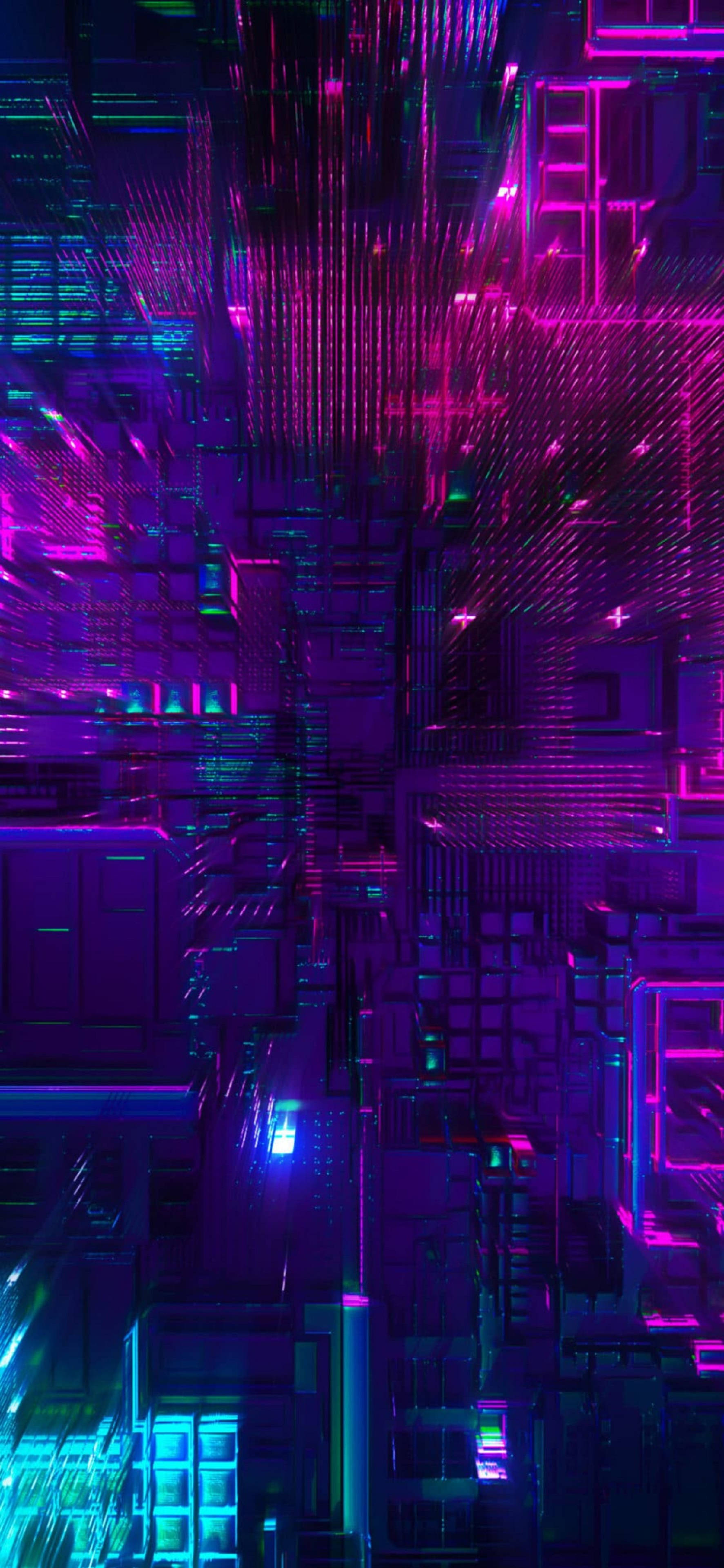 4K Neon iPhone, neon purple, cyan, 4K Phone Wallpaper