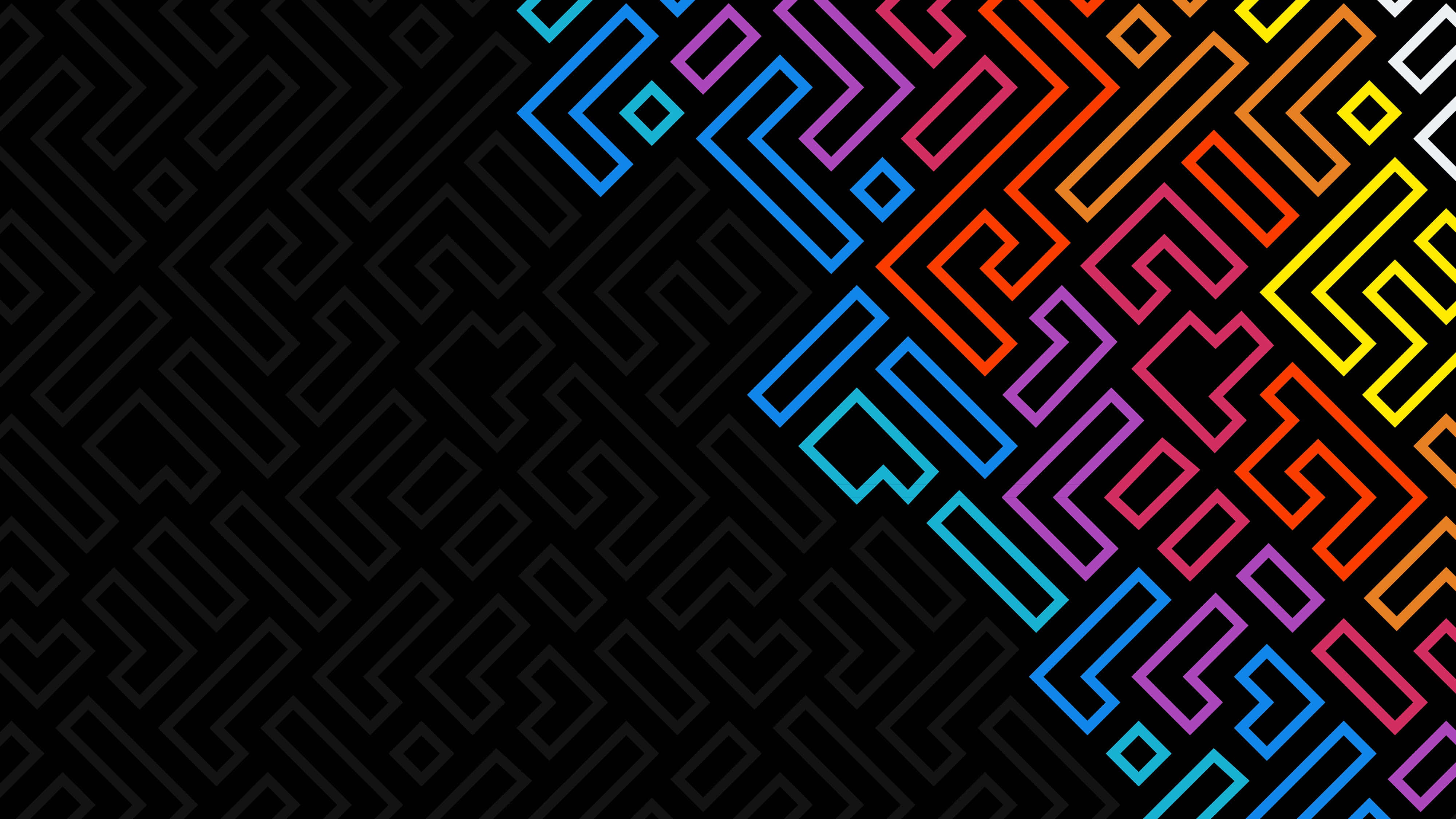 4K Resolution, neon pattern, rainbow hues, 4K Desktop Wallpaper