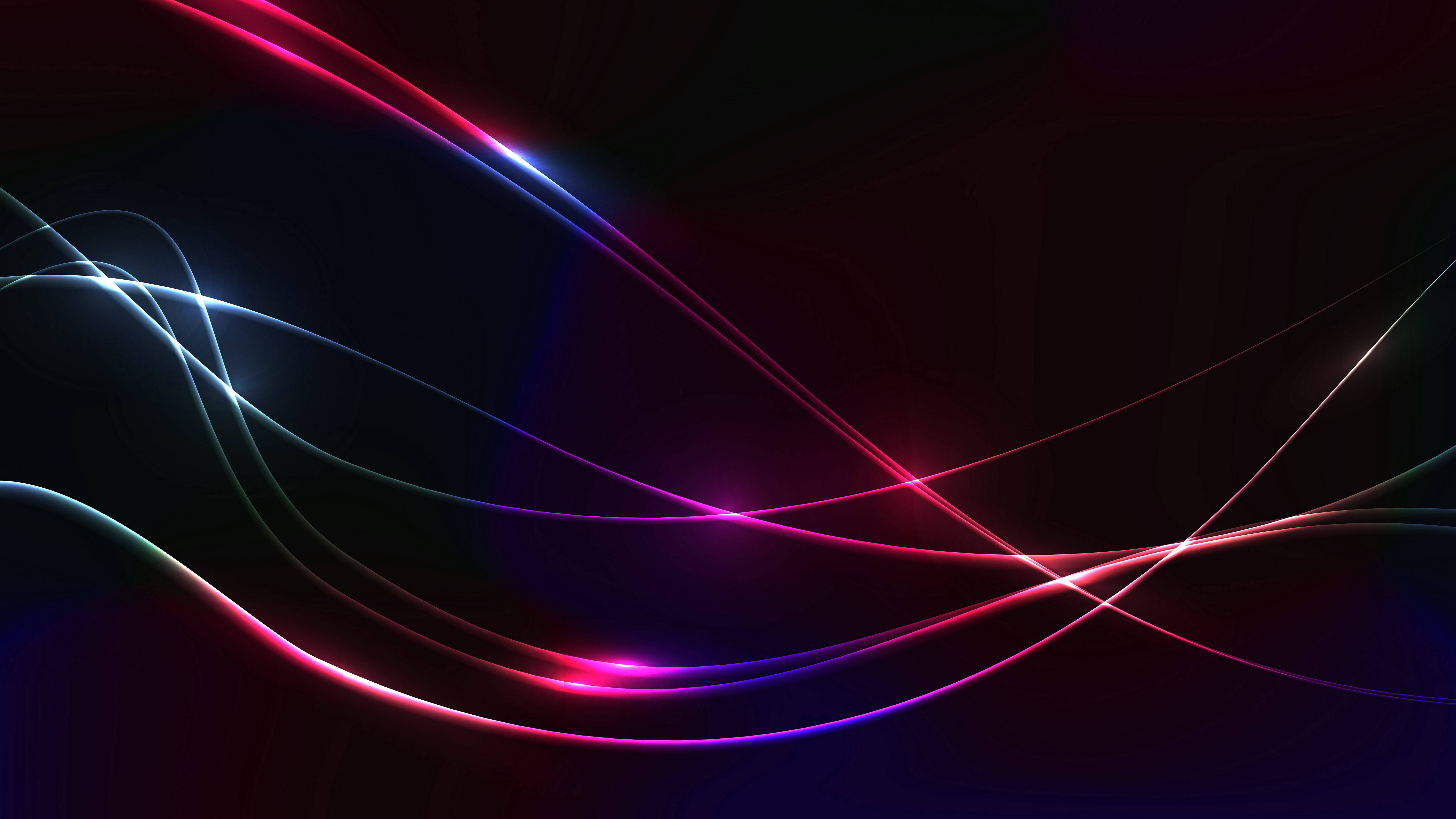 neon rays, pink, blue, 5K Desktop Wallpaper