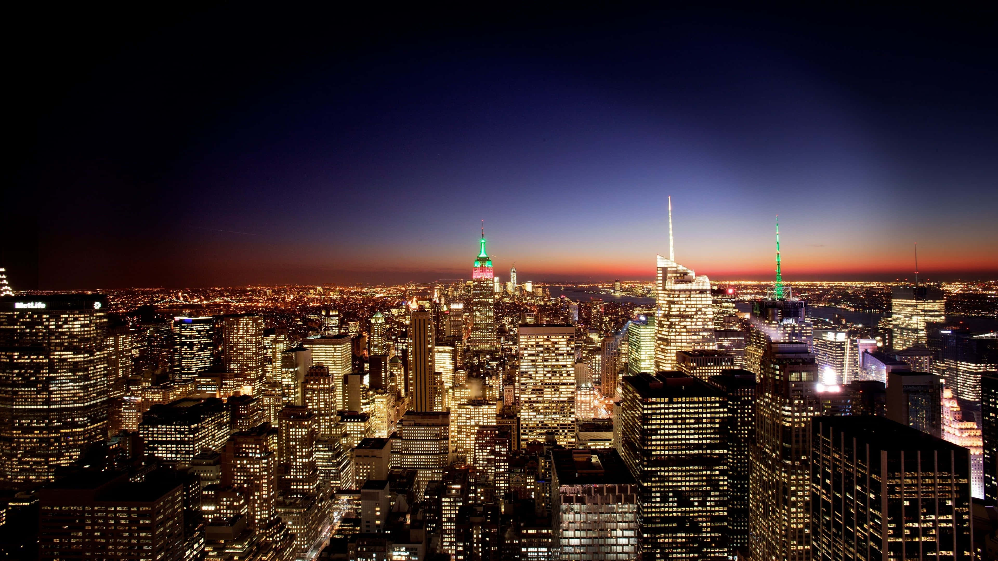 4K New York City Night, pastel color, twilight view, 4K Desktop Wallpaper