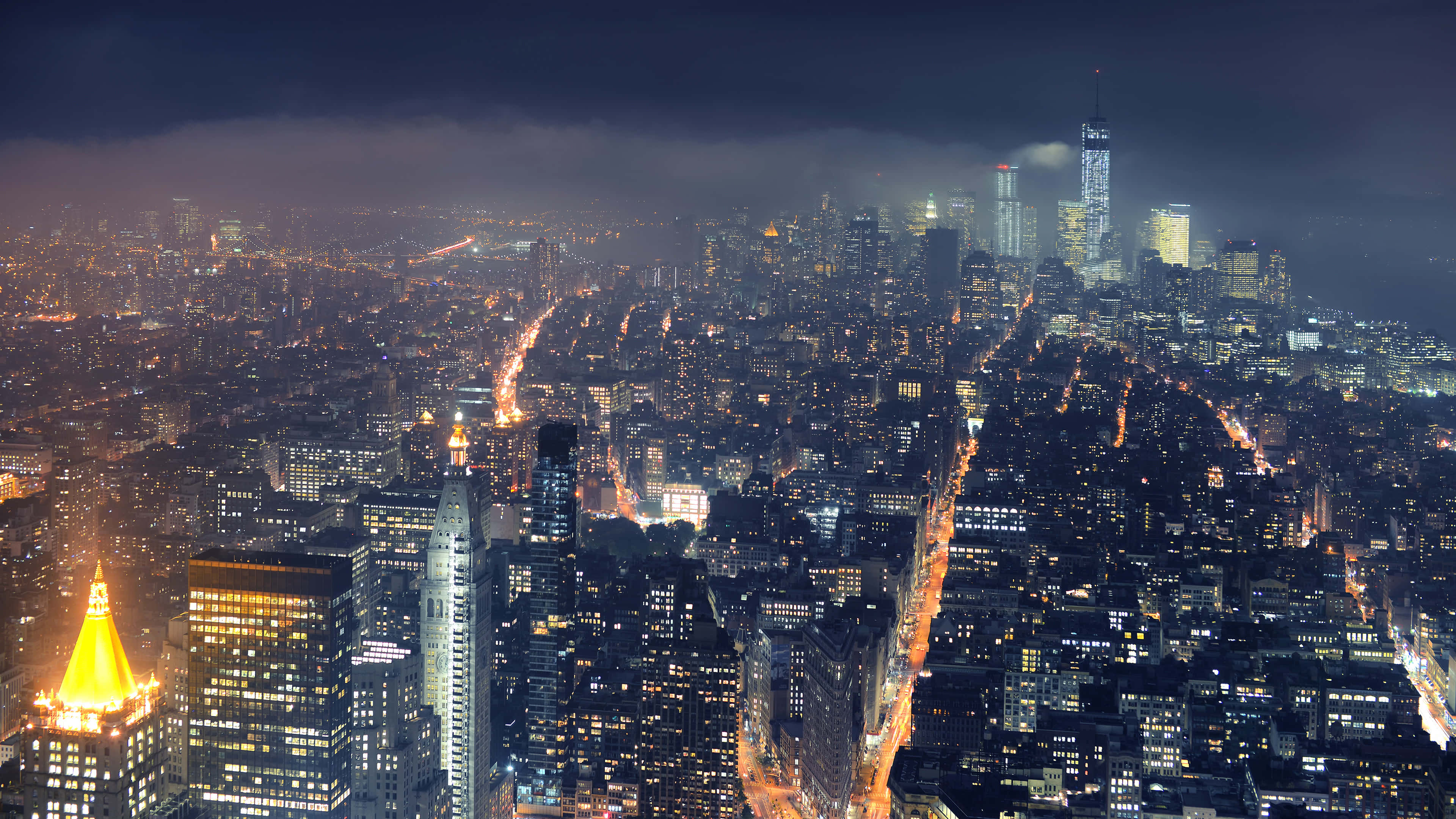 New York City, 4K, night, 4K Desktop Wallpaper