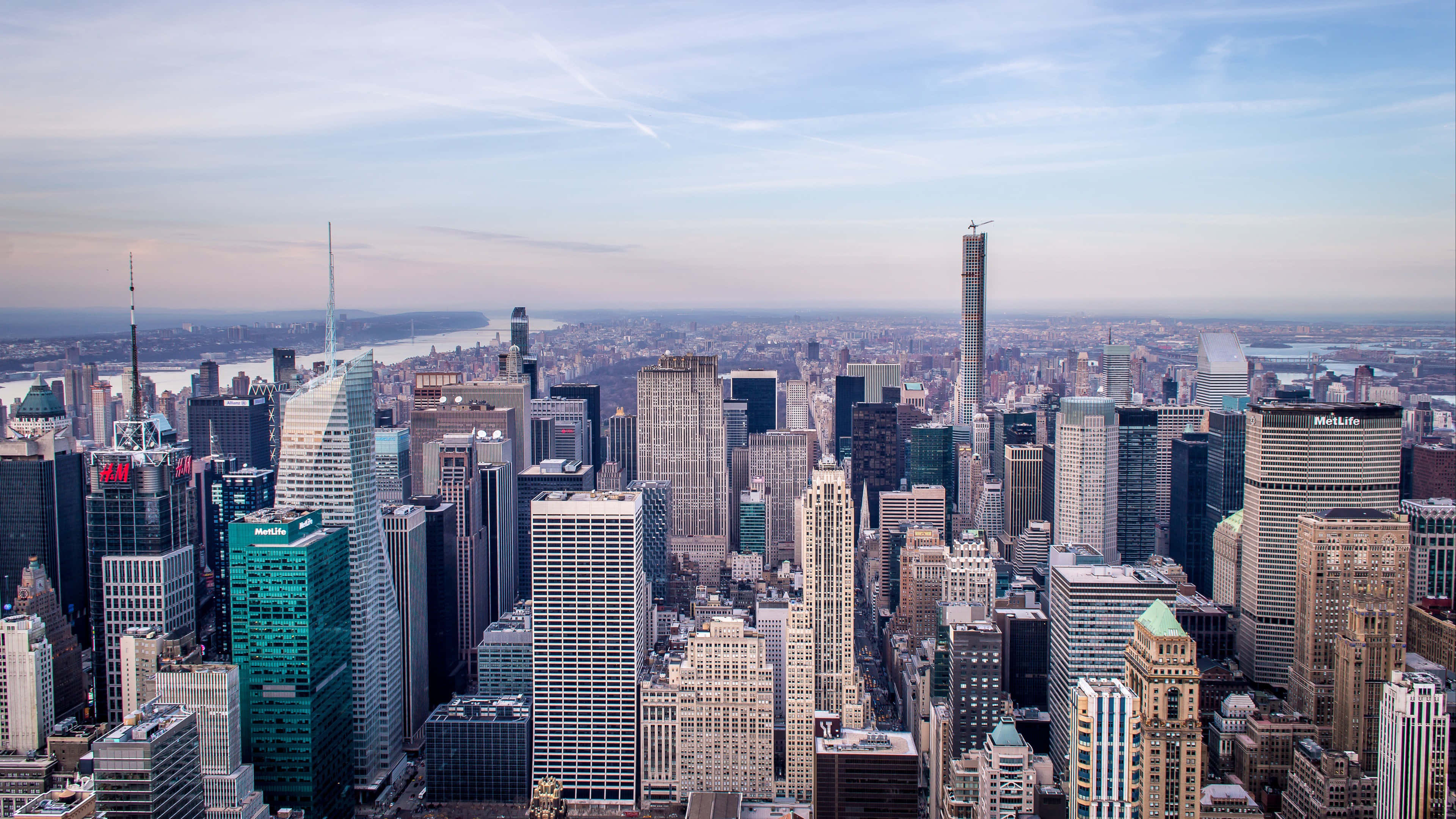 New York City, skyscrapers, dawn, 4K Desktop Wallpaper