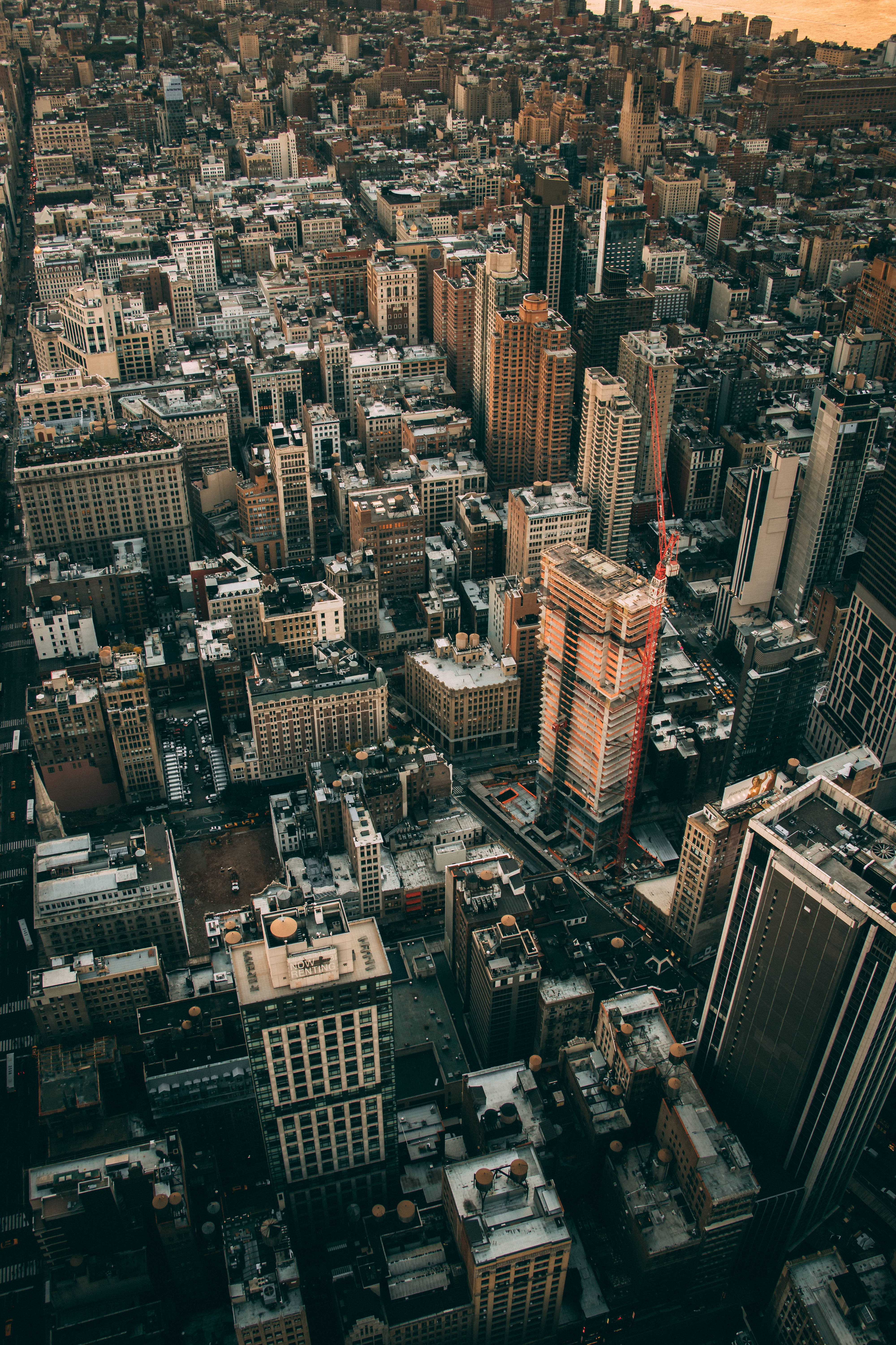 4K New York, aerial view, dense urban skyline, 5K Phone Wallpaper